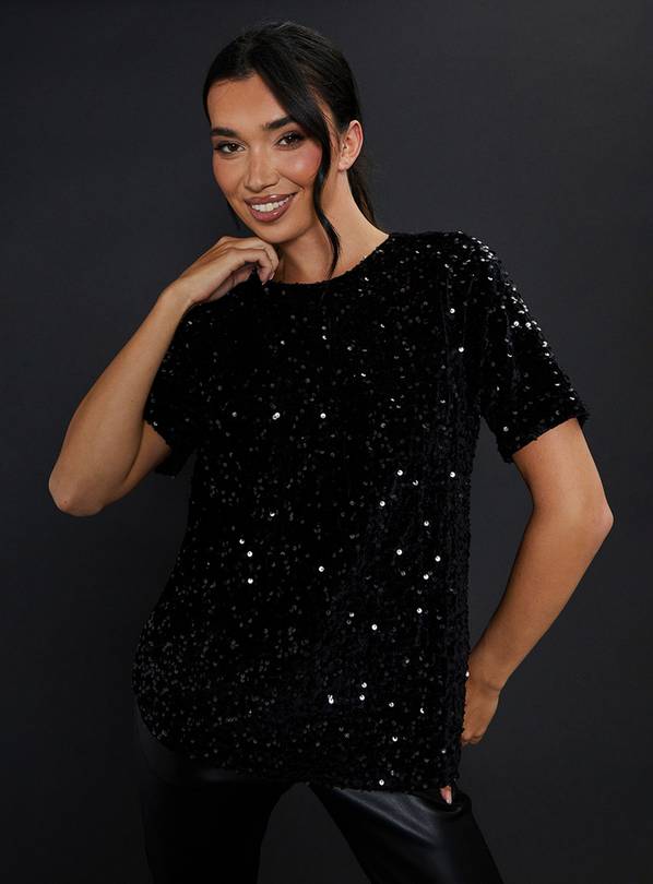 DOROTHY PERKINS Sequin T-Shirt 18