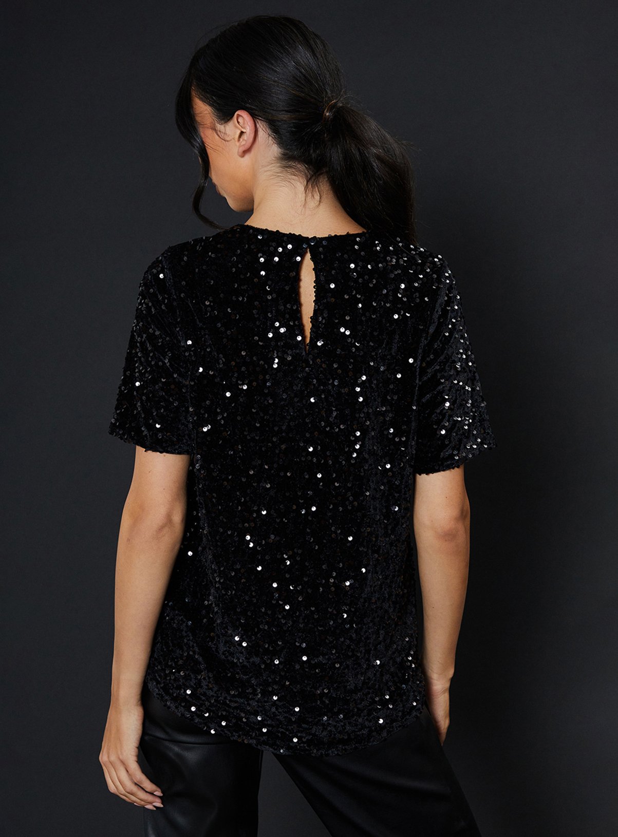 DOROTHY PERKINS Sequin T-Shirt 18 - Image 3 thumbnail