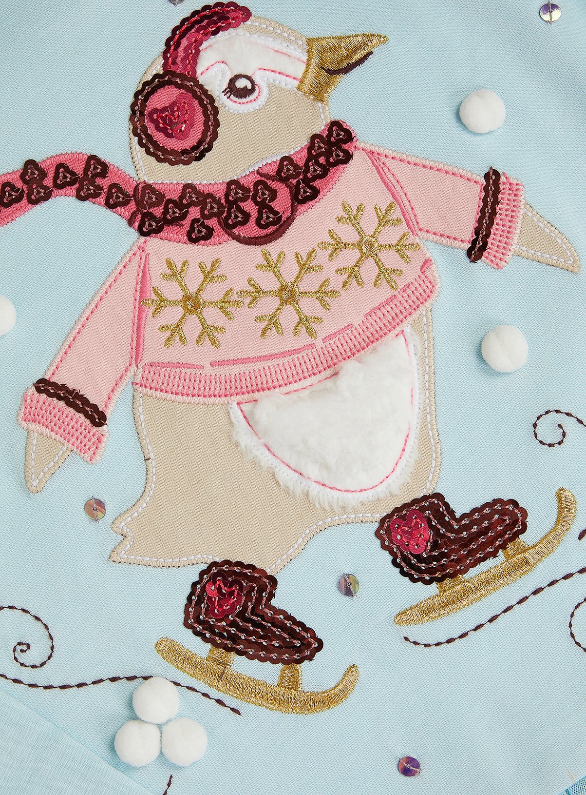 MONSOON Penguin Frill Long Sleeve Top 9-10 years - Image 3 thumbnail