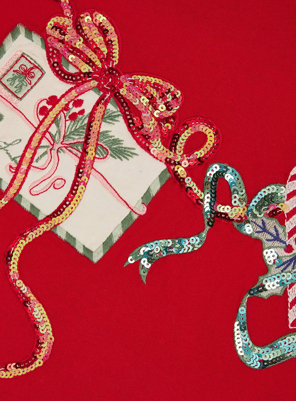 MONSOON Sequin Christmas Long Sleeve Top 7-8 years - Image 3
