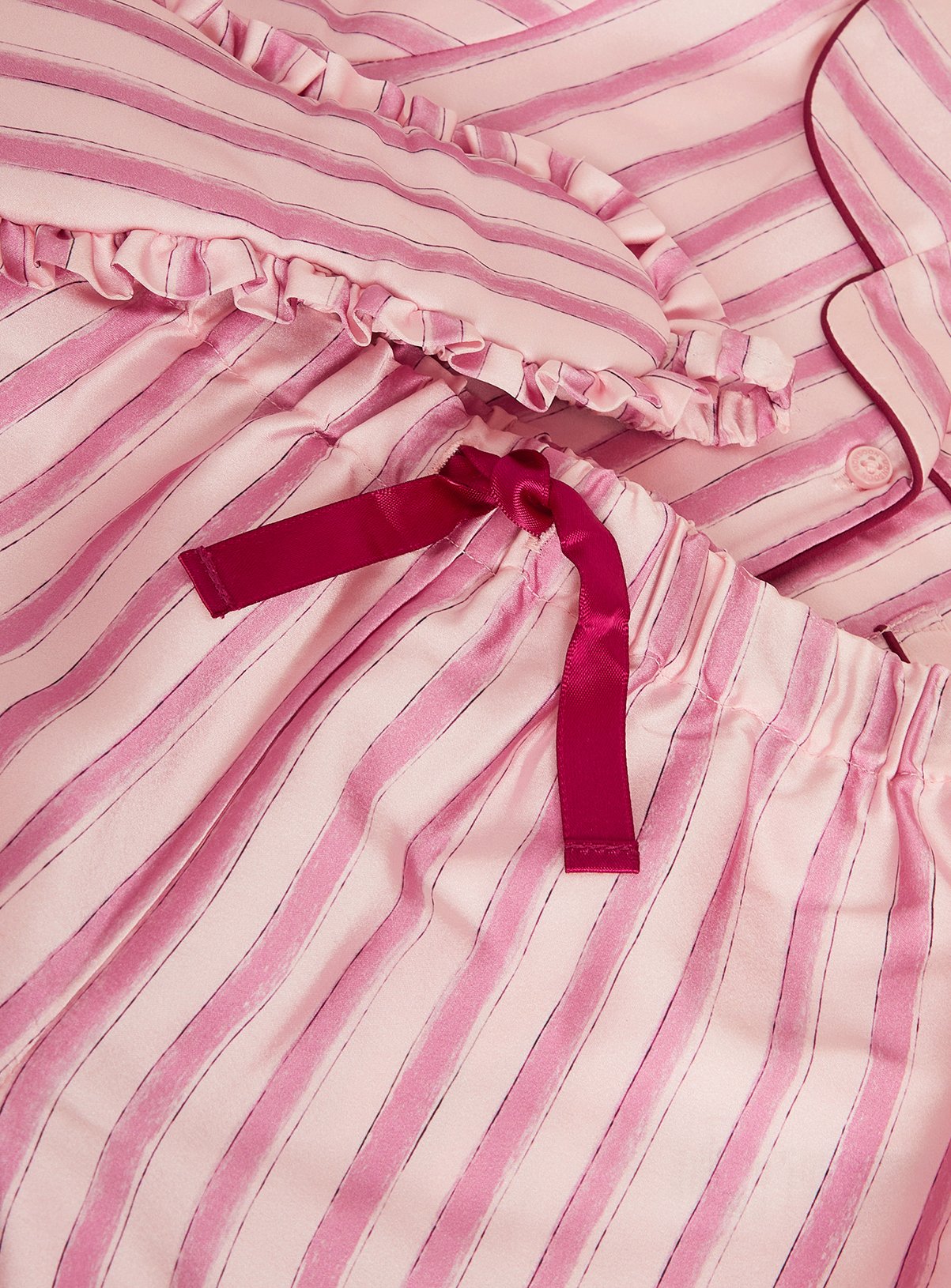 MONSOON Fairytale Stripe Satin Pyjamas & Sleep Mask Set 9-10 years - Image 3 thumbnail