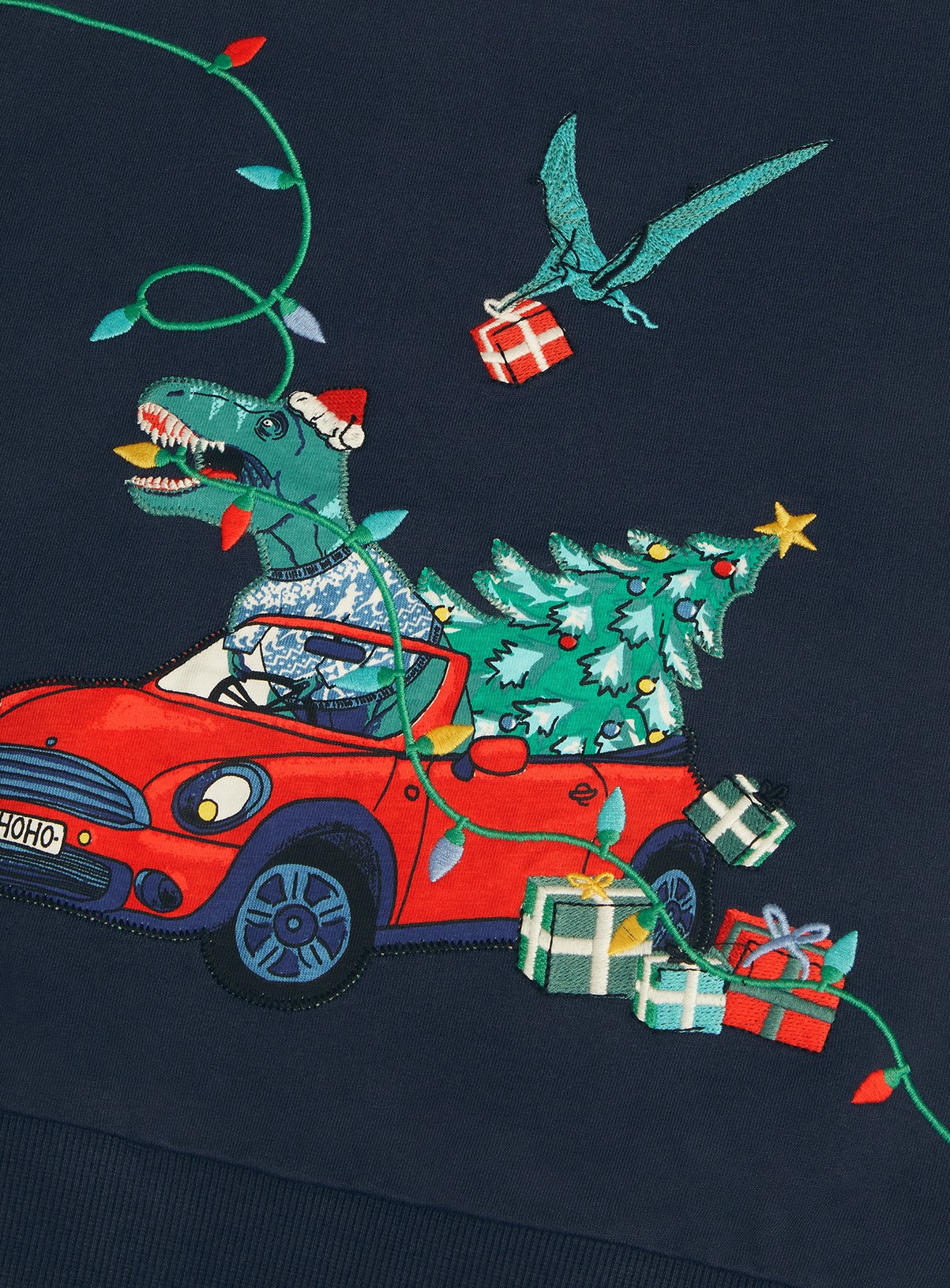 MONSOON Dinosaur Print Christmas Jumper 3-4 Years - Image 3 thumbnail