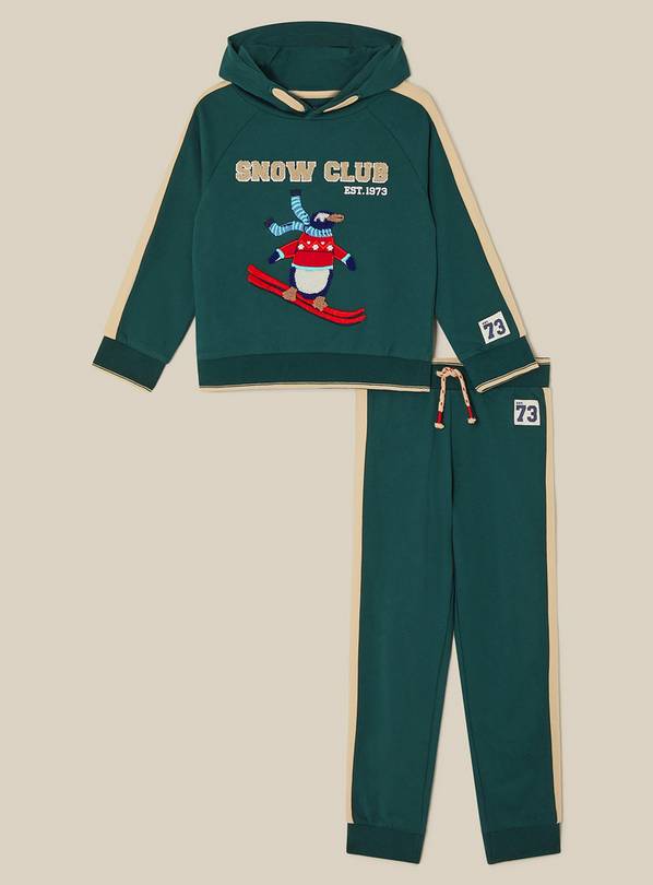MONSOON Snow Club Penguin Hoodie & Joggers Set 12-13 years