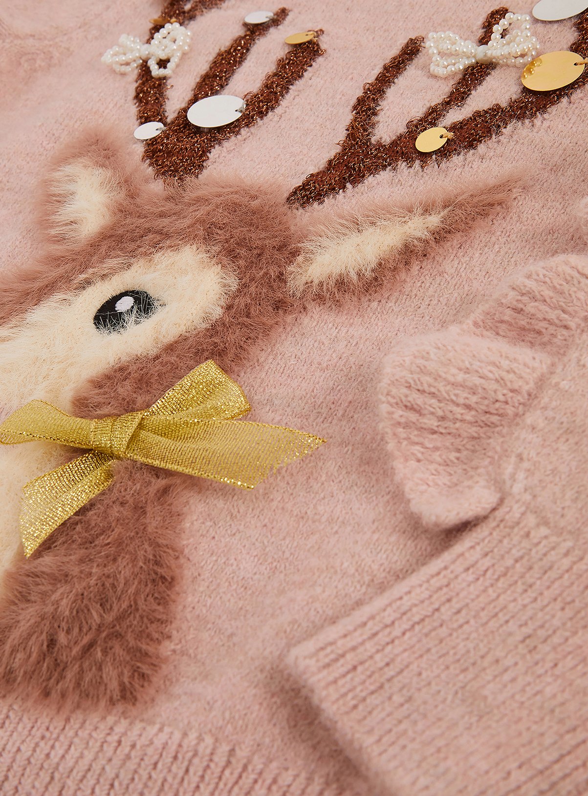 MONSOON Dahlia Christmas Reindeer Knit Jumper 9-10 years - Image 3 thumbnail