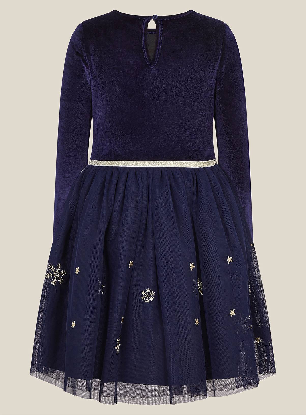 MONSOON Christmas Market Scene Velvet Disco Dress 3-4 Years - Image 2