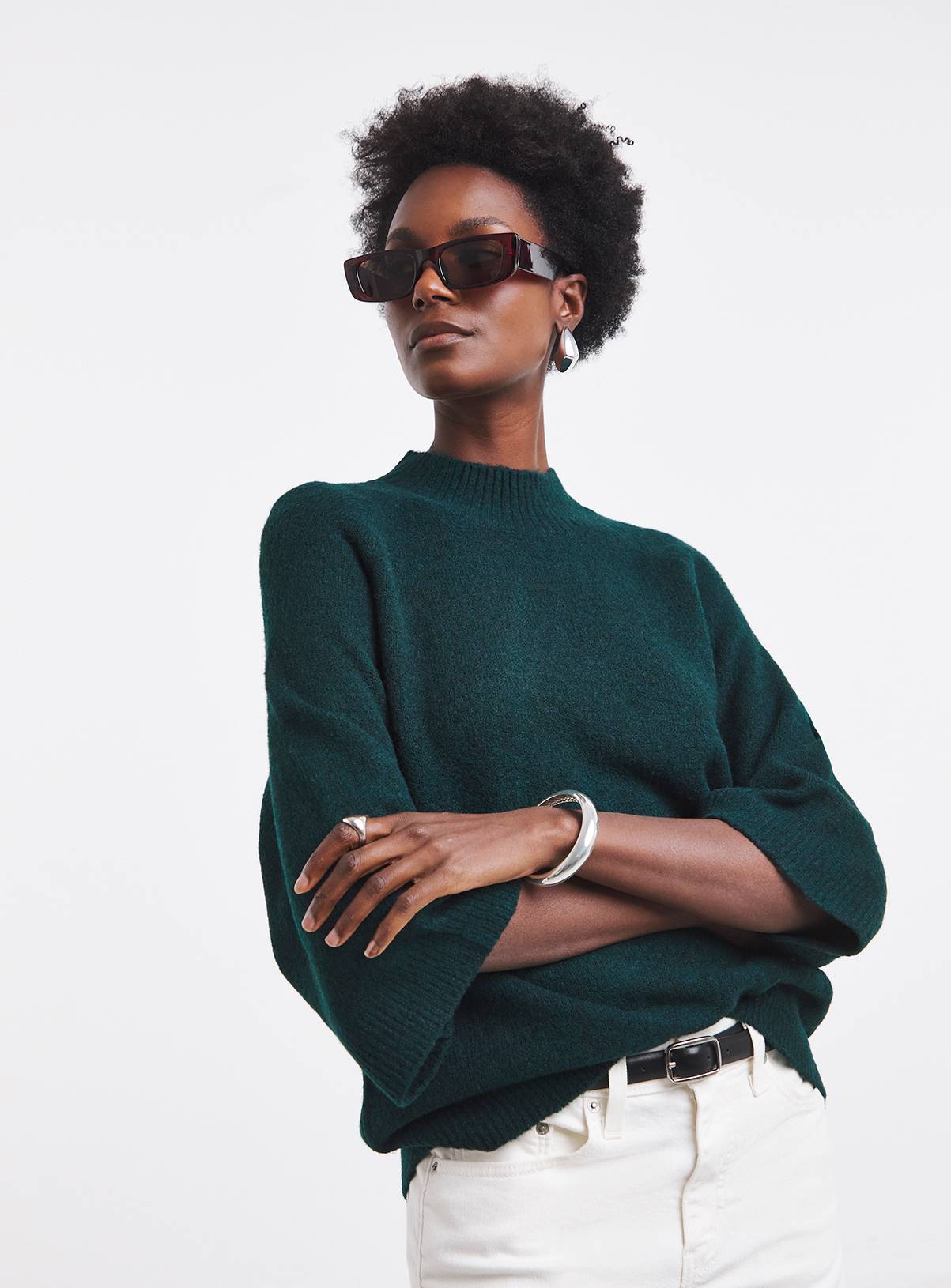 JD WILLIAMS Sponge Funnel Neck Batwing Jumper 28-30 - Image 1