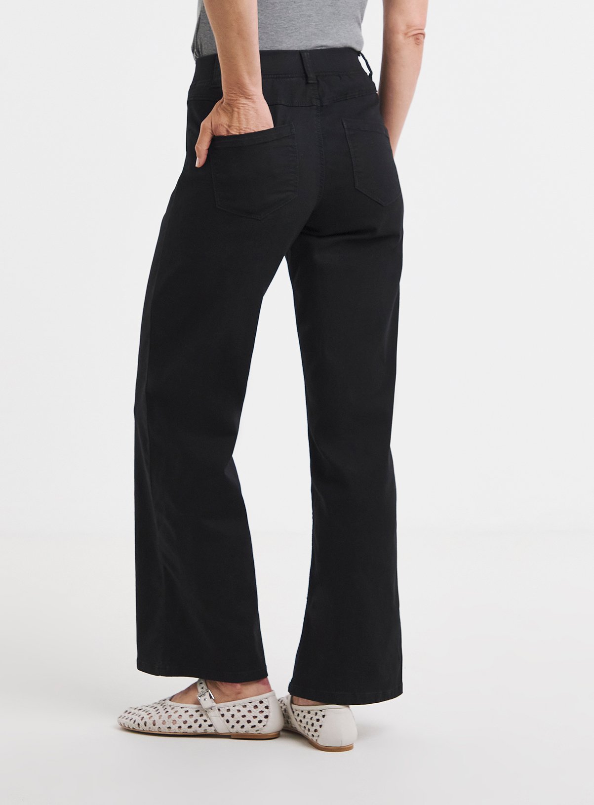 JD WILLIAMS Black Stretch Wide Leg Jeggings 22 - Image 3 thumbnail