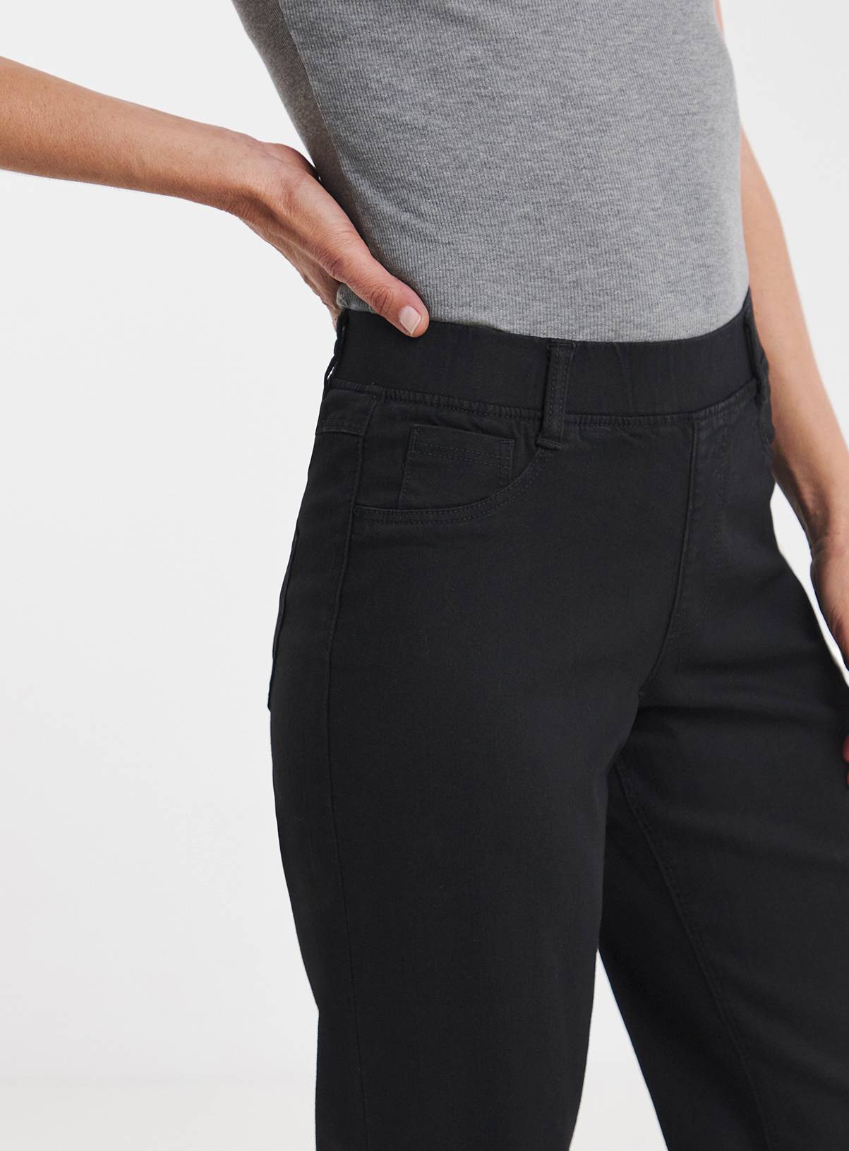JD WILLIAMS Black Stretch Wide Leg Jeggings 22 - Image 4