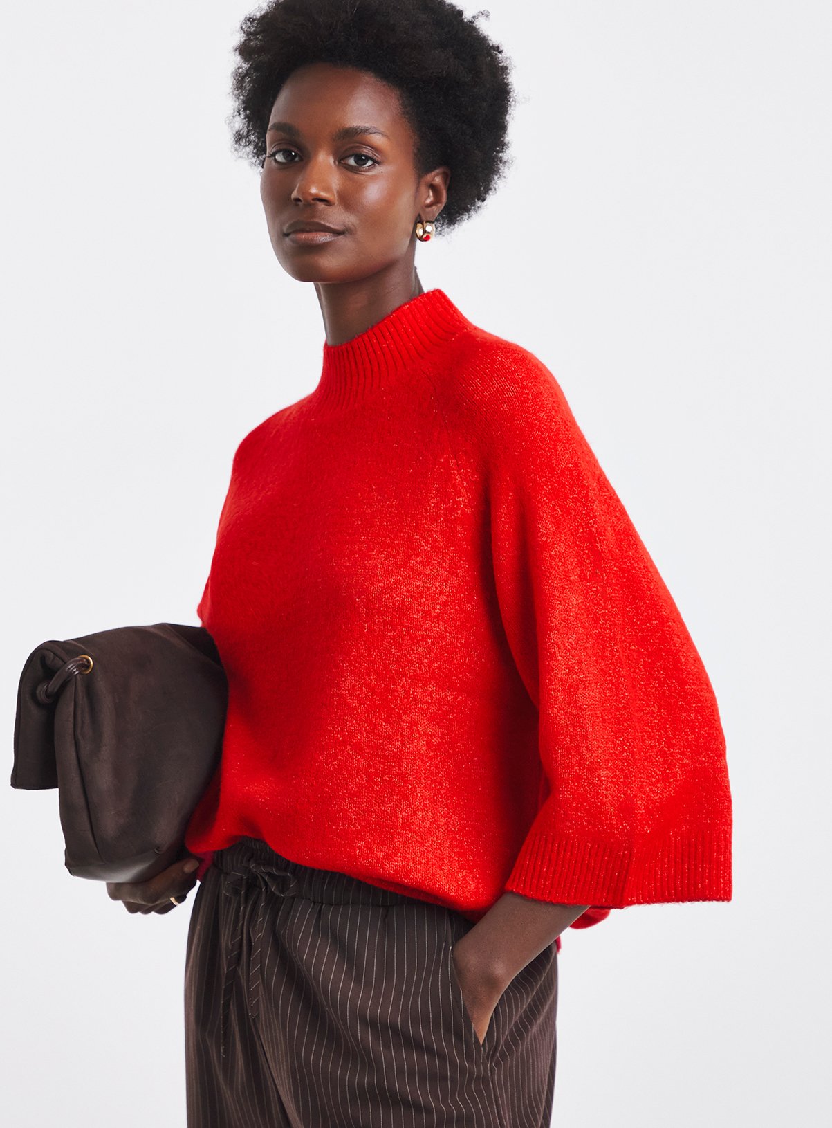 JD WILLIAMS Sponge Funnel Neck Batwing Jumper 28-30 - Image 1 thumbnail