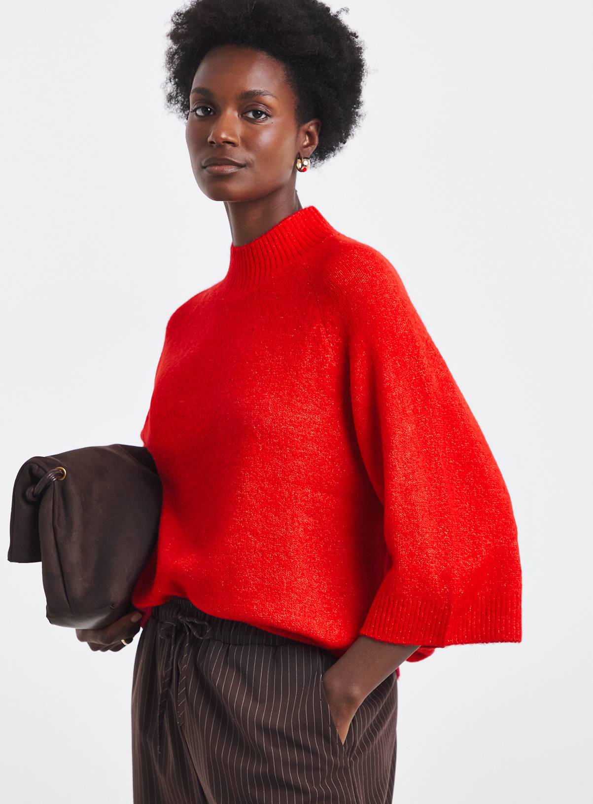 JD WILLIAMS Sponge Funnel Neck Batwing Jumper 28-30 - Image 1