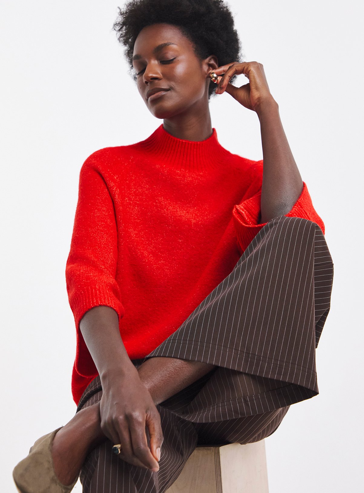 JD WILLIAMS Sponge Funnel Neck Batwing Jumper 28-30 - Image 3 thumbnail
