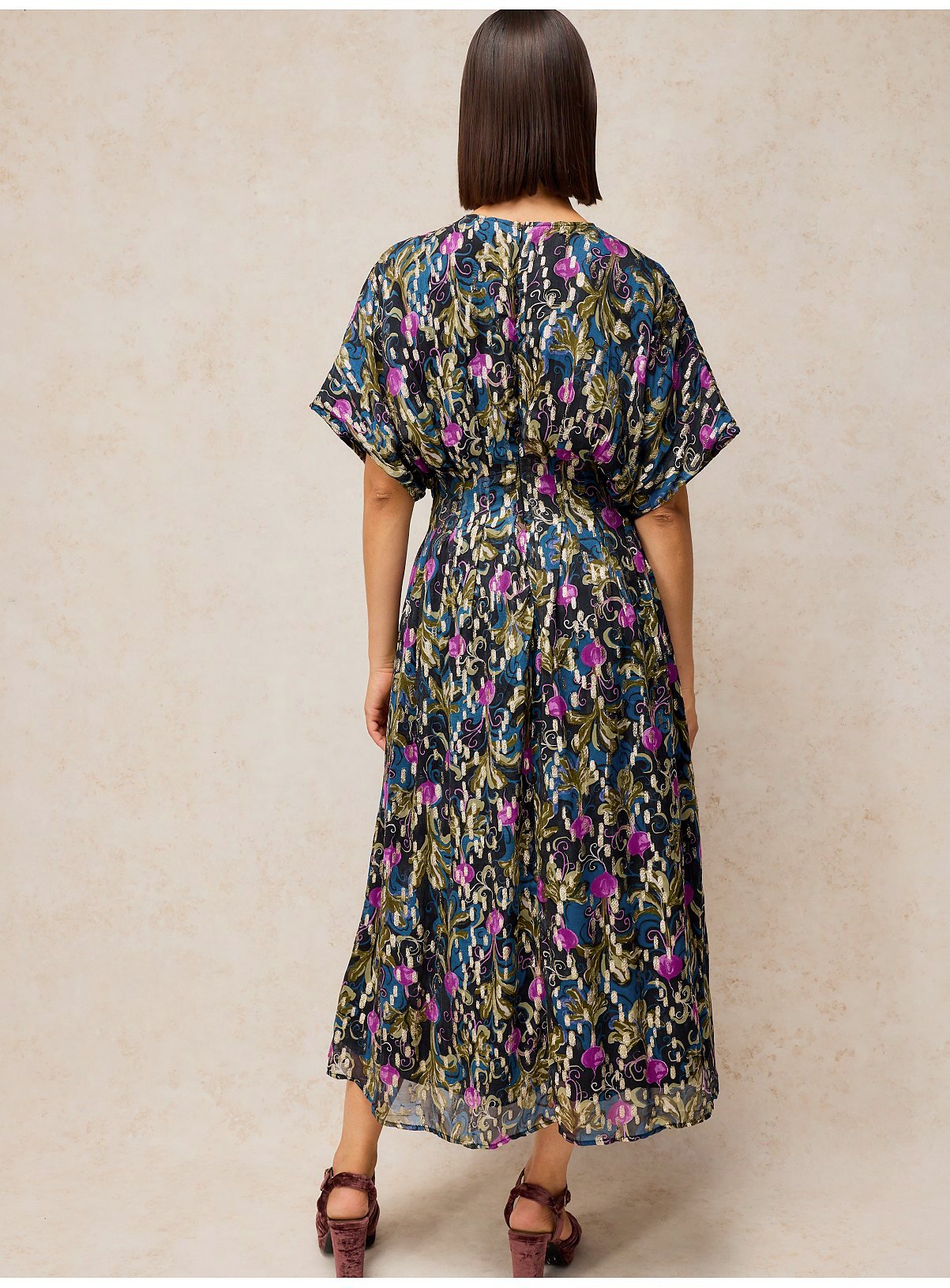 WHITE STUFF Katie Pleat Dress 18R - Image 2 thumbnail