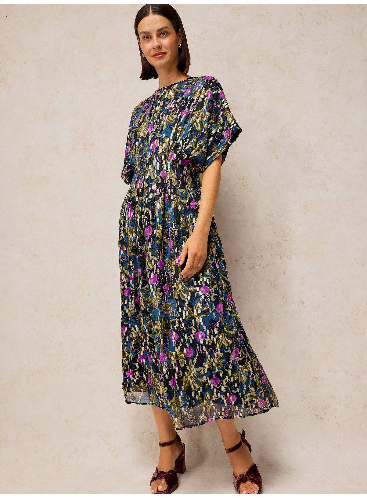 WHITE STUFF Katie Pleat Dress 18R - Image 4