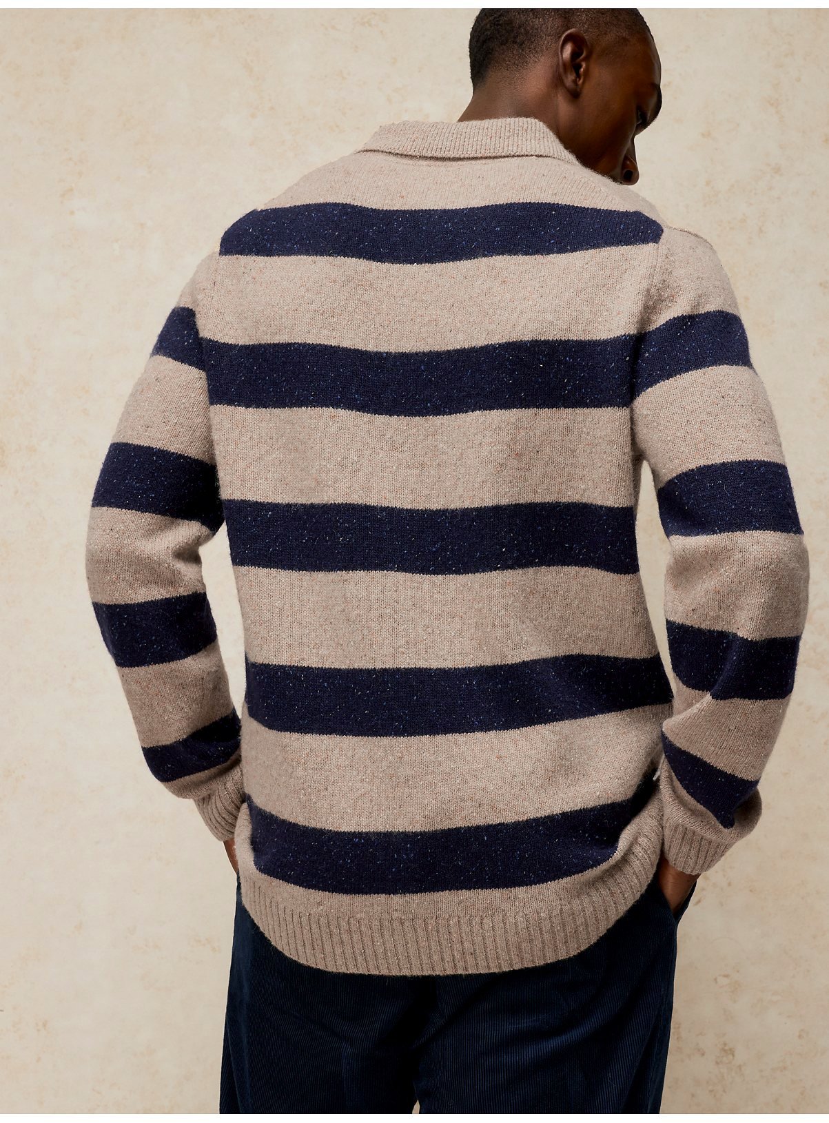 WHITE STUFF Buckley Striped Rugby Jumper L - Image 2 thumbnail