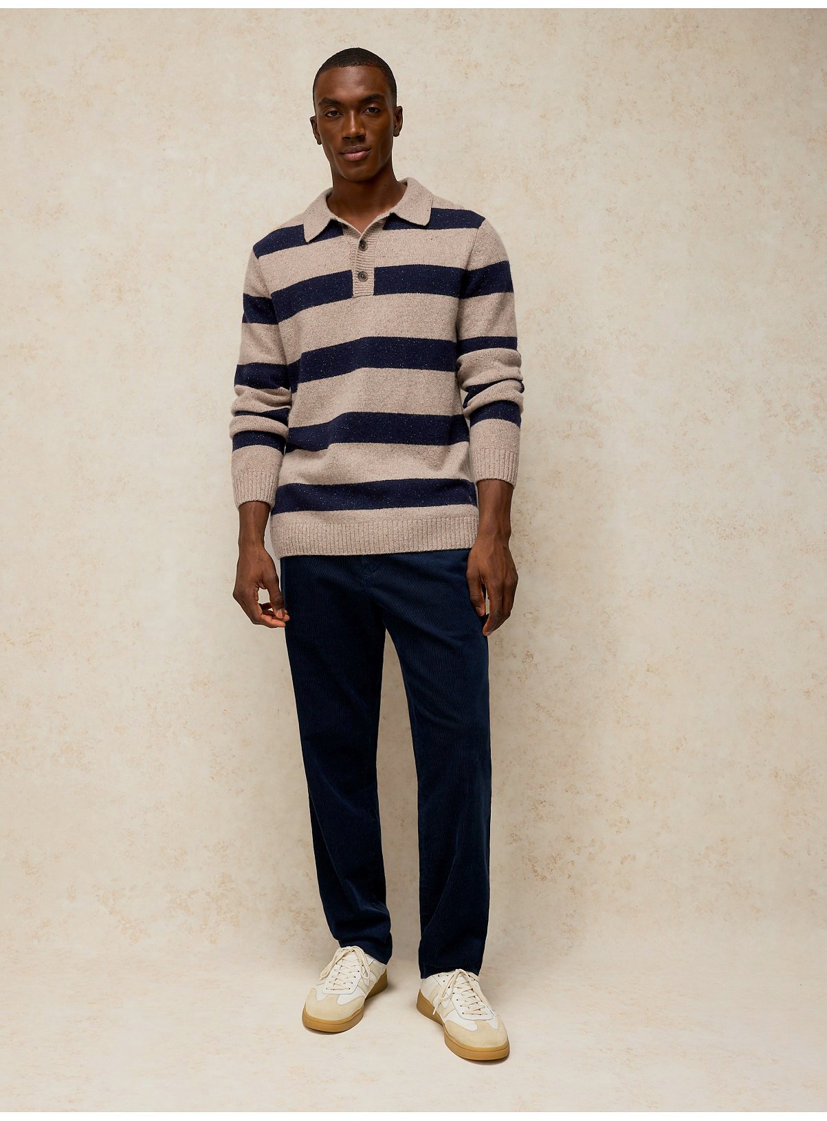 WHITE STUFF Buckley Striped Rugby Jumper L - Image 3 thumbnail