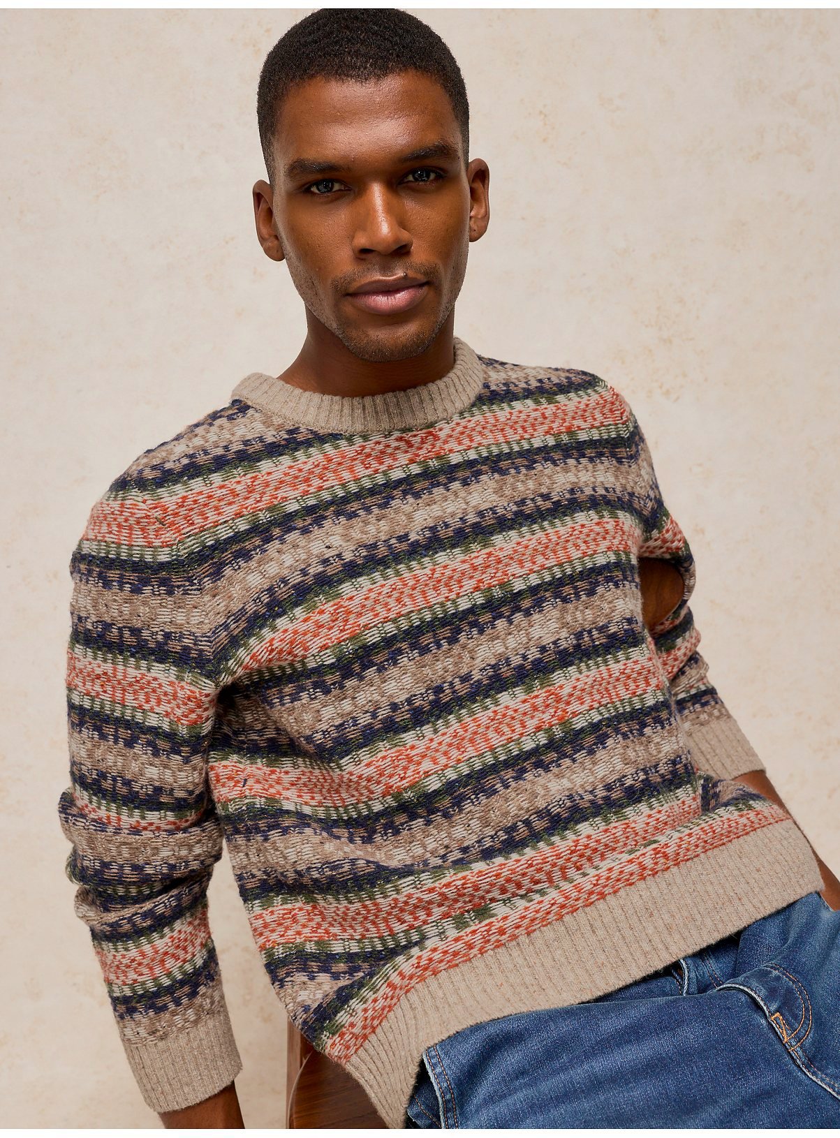 WHITE STUFF Beardsen Fairisle Crew Jumper L - Image 1 thumbnail