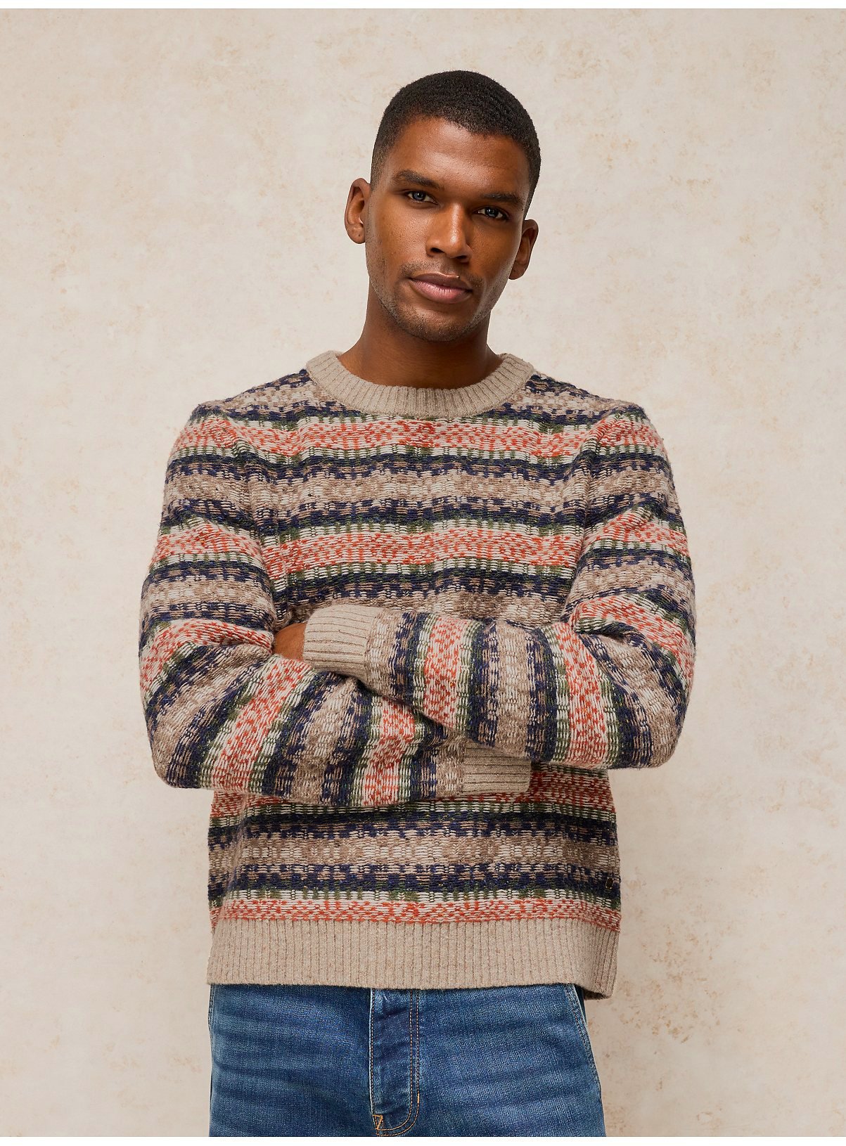 WHITE STUFF Beardsen Fairisle Crew Jumper L - Image 2 thumbnail