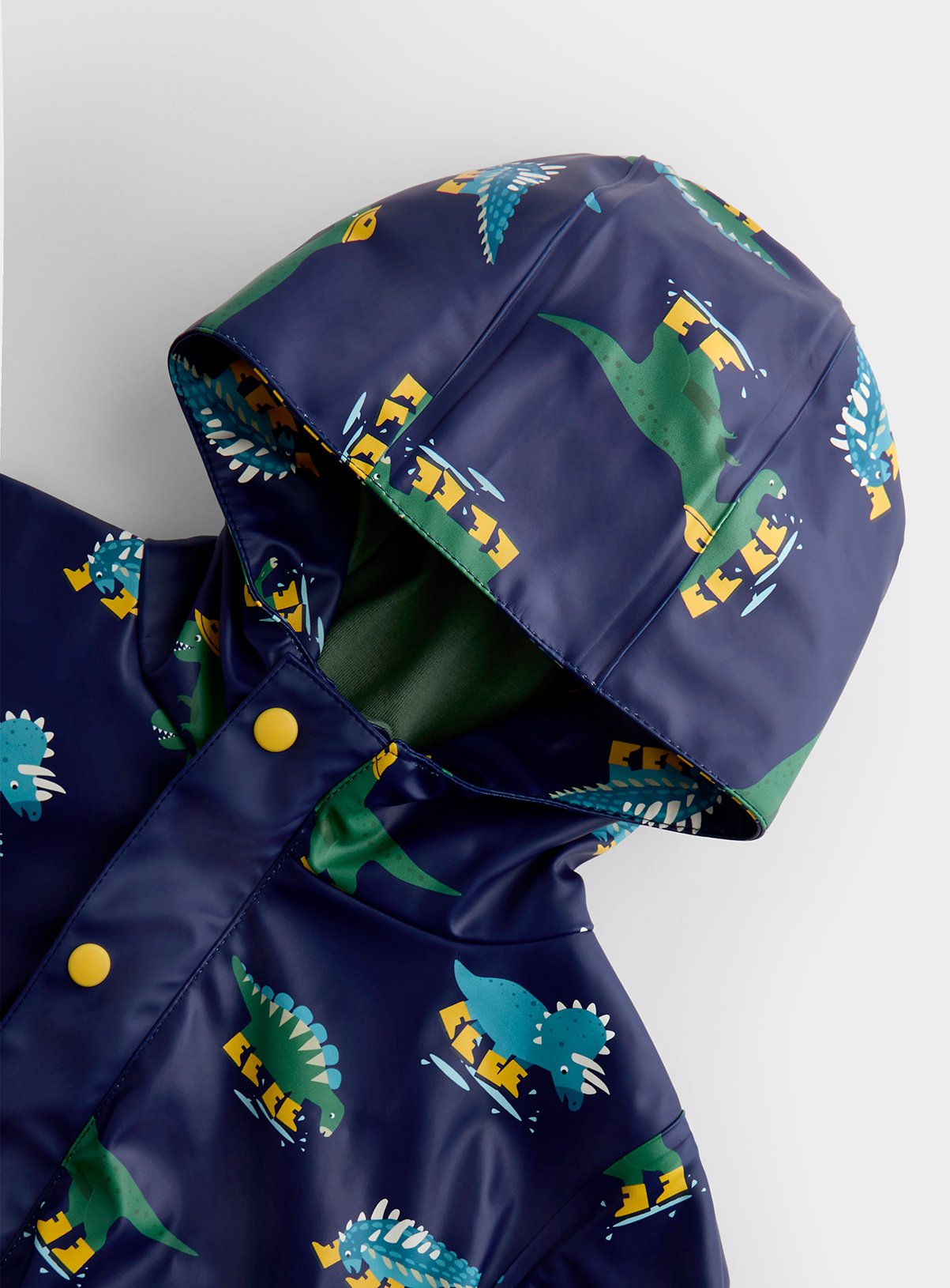 JOJO MAMAN BÉBÉ Dino Waterproof Cosy Lined Fisherman Jacket Navy Blue 12-18 months - Image 3 thumbnail