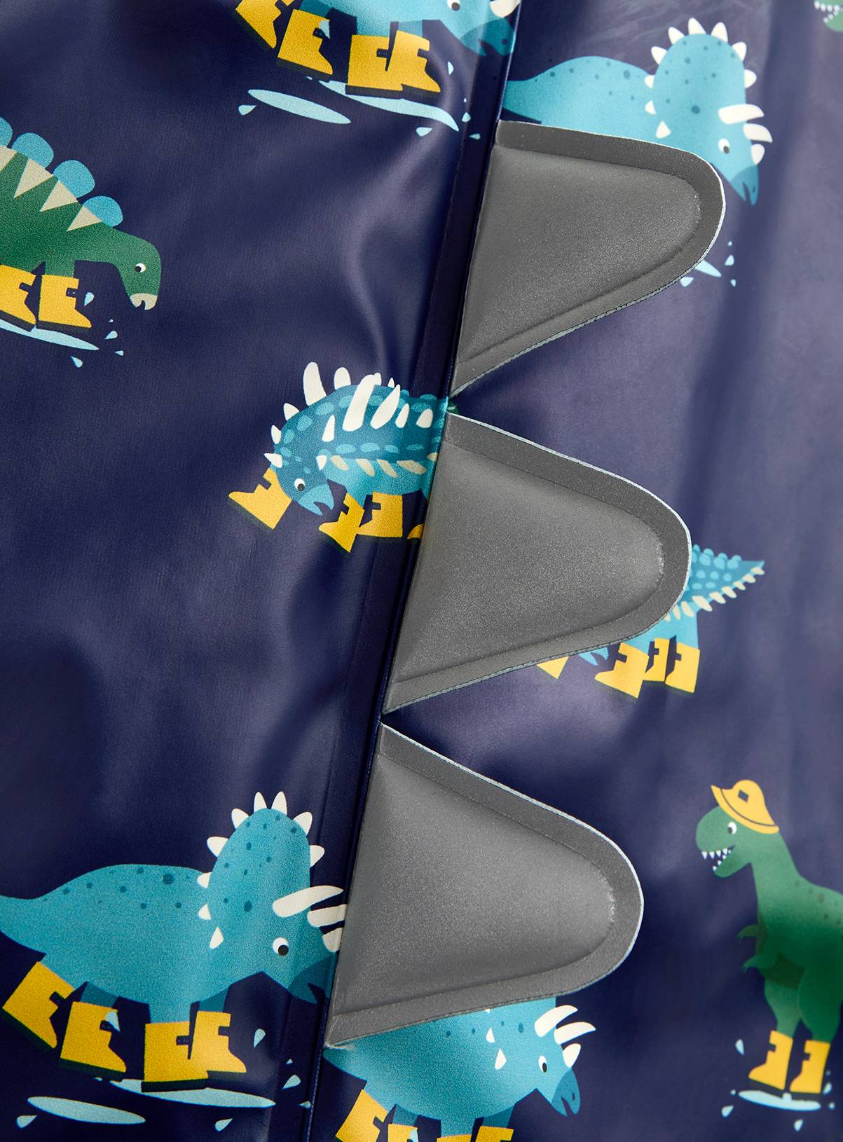 JOJO MAMAN BÉBÉ Dino Waterproof Cosy Lined Fisherman Jacket Navy Blue 12-18 months - Image 4