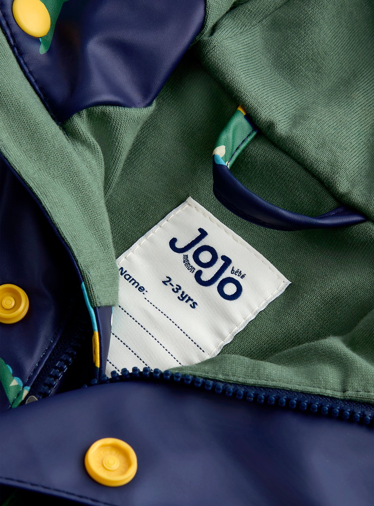JOJO MAMAN BÉBÉ Dino Waterproof Cosy Lined Fisherman Jacket Navy Blue 12-18 months - Image 5 thumbnail