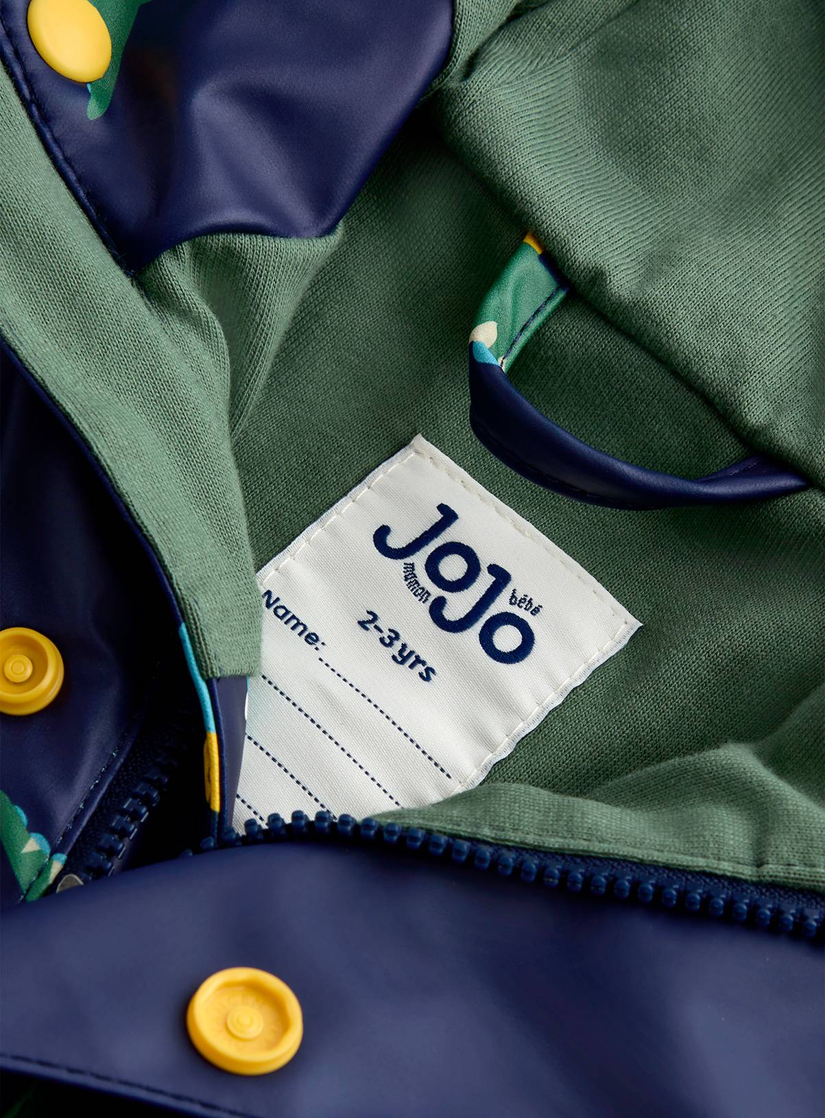 JOJO MAMAN BÉBÉ Dino Waterproof Cosy Lined Fisherman Jacket Navy Blue 12-18 months - Image 5