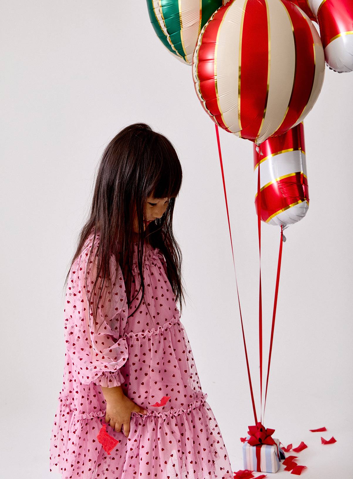 JOJO MAMAN BÉBÉ Heart Flocked Dress Mid Pink 2-3 Years - Image 2