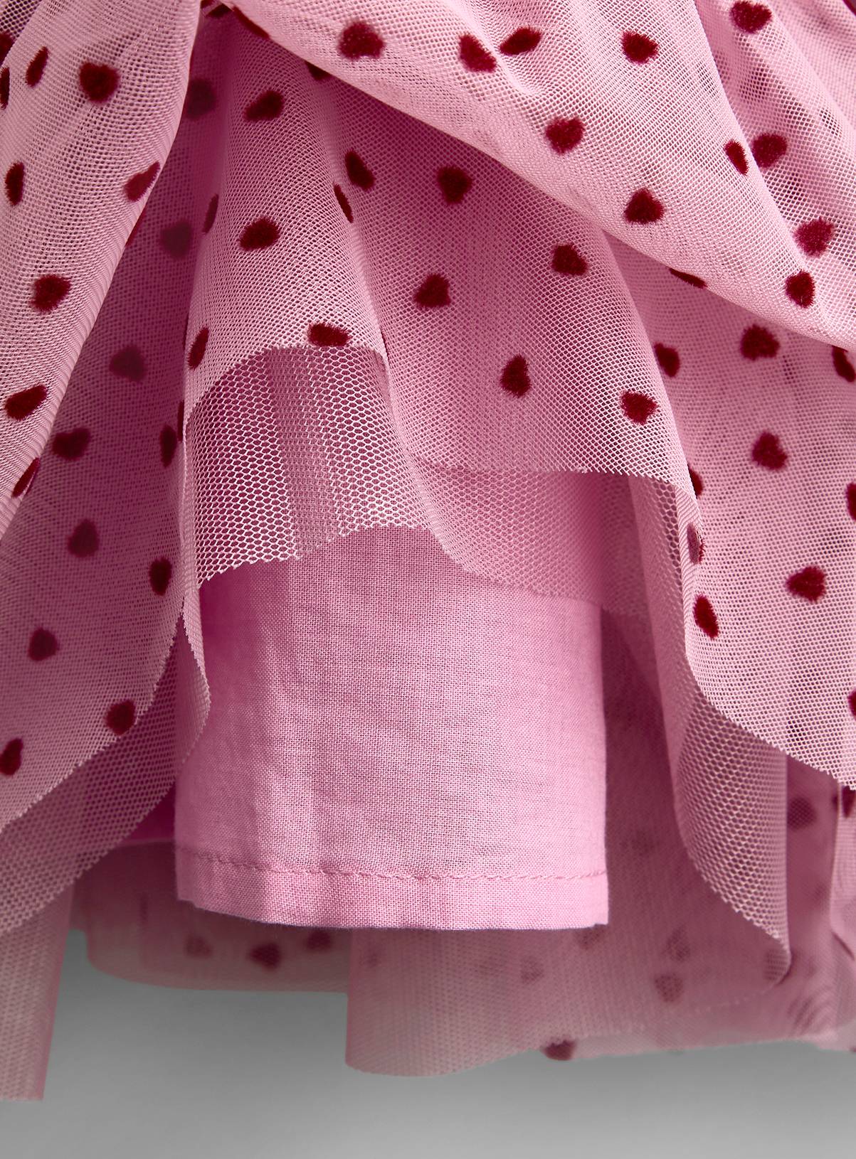 JOJO MAMAN BÉBÉ Heart Flocked Dress Mid Pink 2-3 Years - Image 5