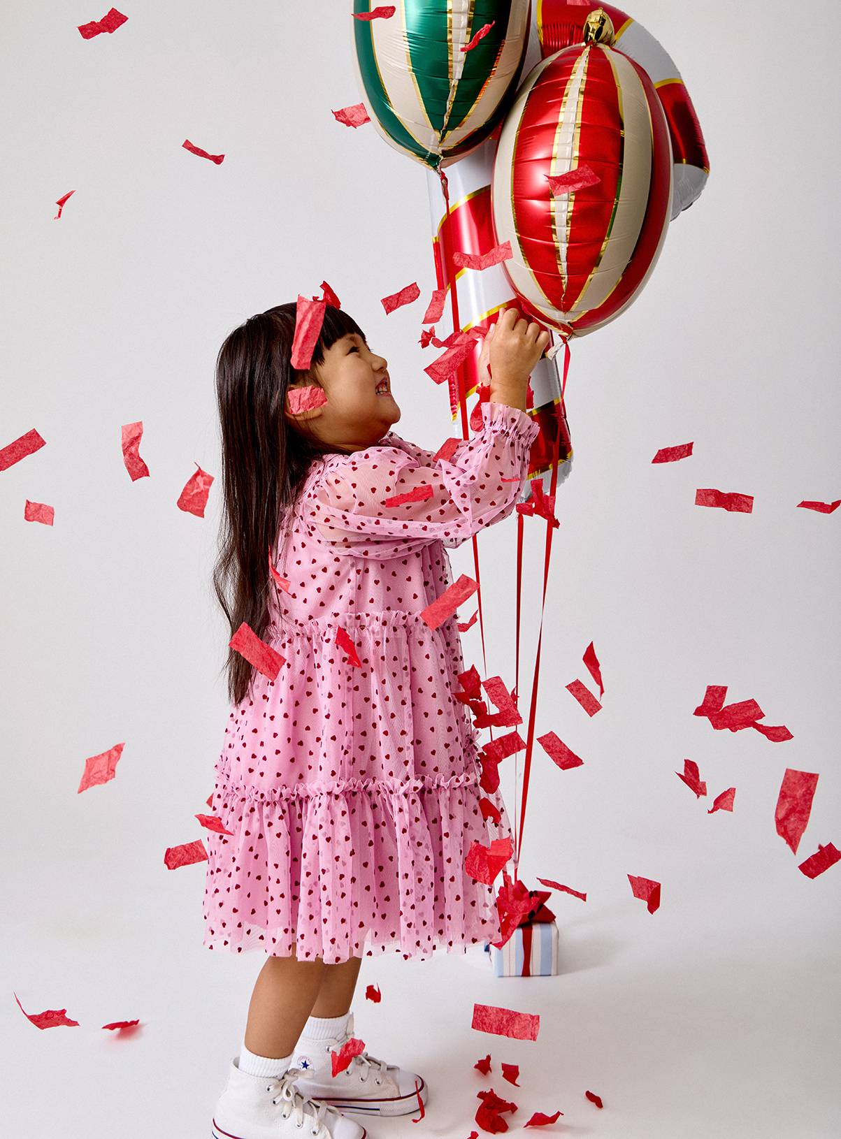 JOJO MAMAN BÉBÉ Heart Flocked Dress Mid Pink 2-3 Years - Image 8
