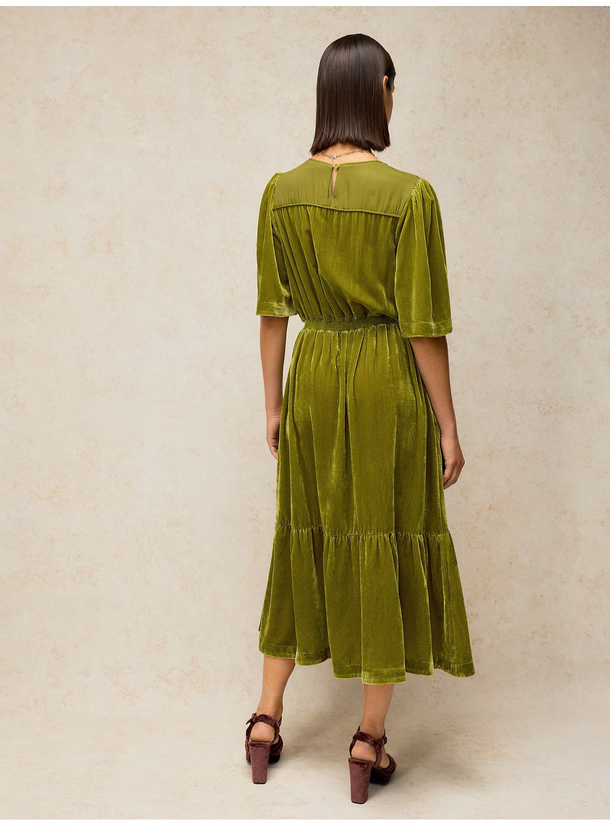 WHITE STUFF Nova Velvet Dress 10R - Image 2 thumbnail