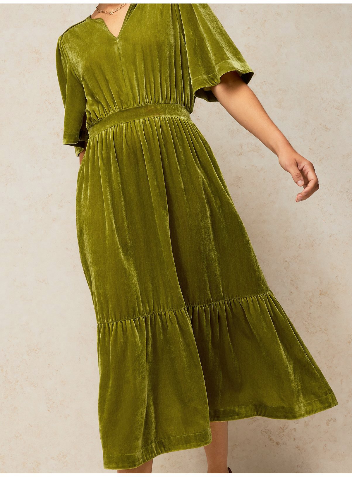 WHITE STUFF Nova Velvet Dress 10R - Image 3 thumbnail