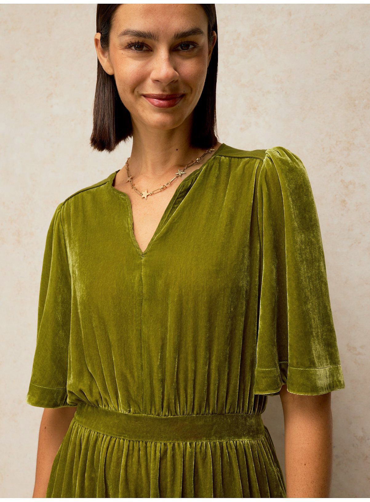 WHITE STUFF Nova Velvet Dress 10R - Image 4 thumbnail