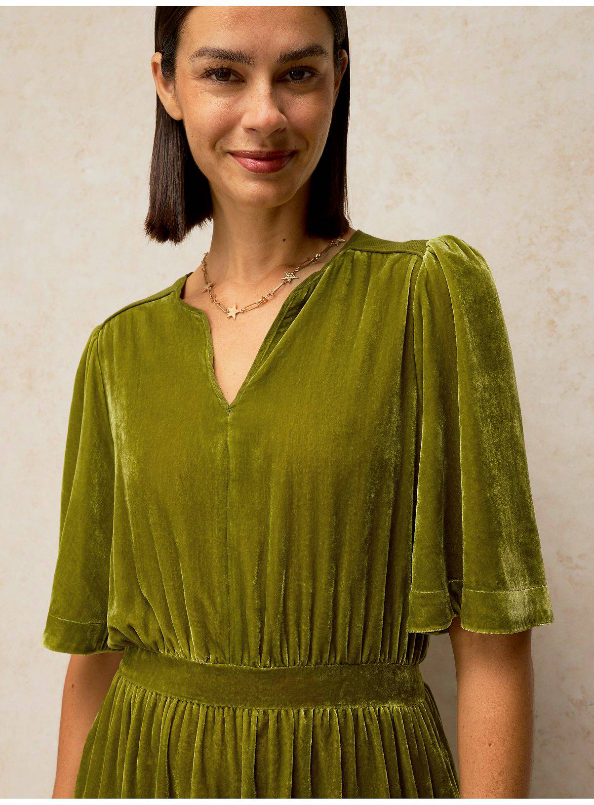 WHITE STUFF Nova Velvet Dress 10R - Image 4