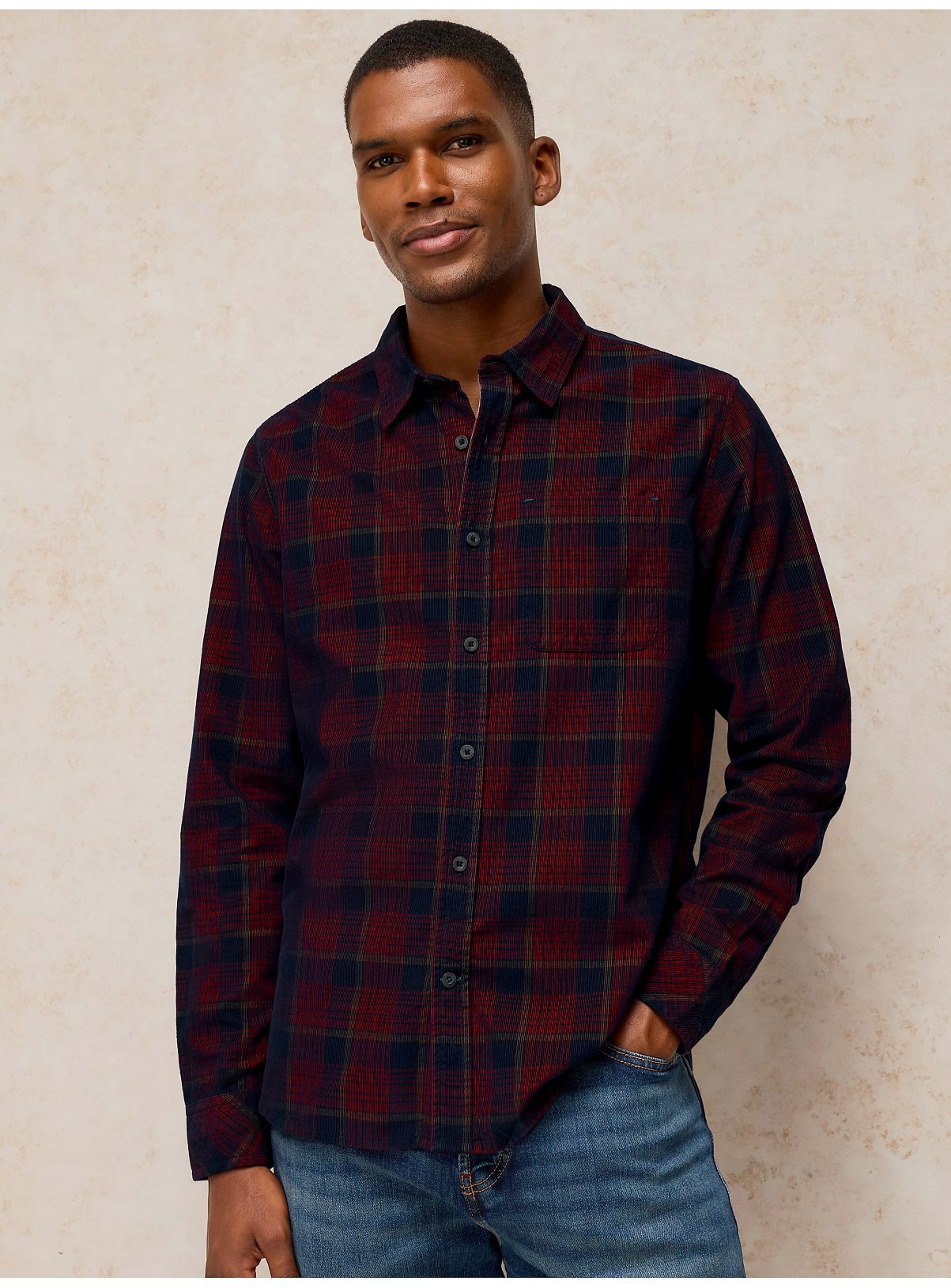 WHITE STUFF Bruton Cord Check Shirt XL - Image 1 thumbnail
