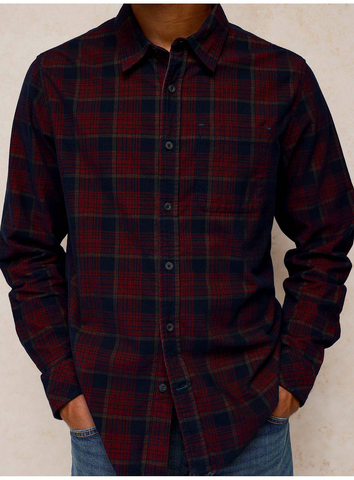 WHITE STUFF Bruton Cord Check Shirt XL - Image 2