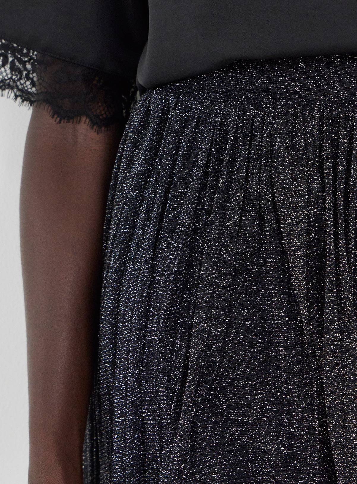JD WILLIAMS Black Glitter Pleated Midaxi Skirt 22 - Image 4