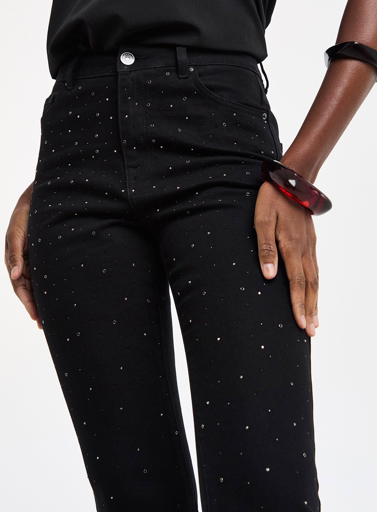 JD WILLIAMS Embellished Straight Leg Jeans 20 - Image 4 thumbnail