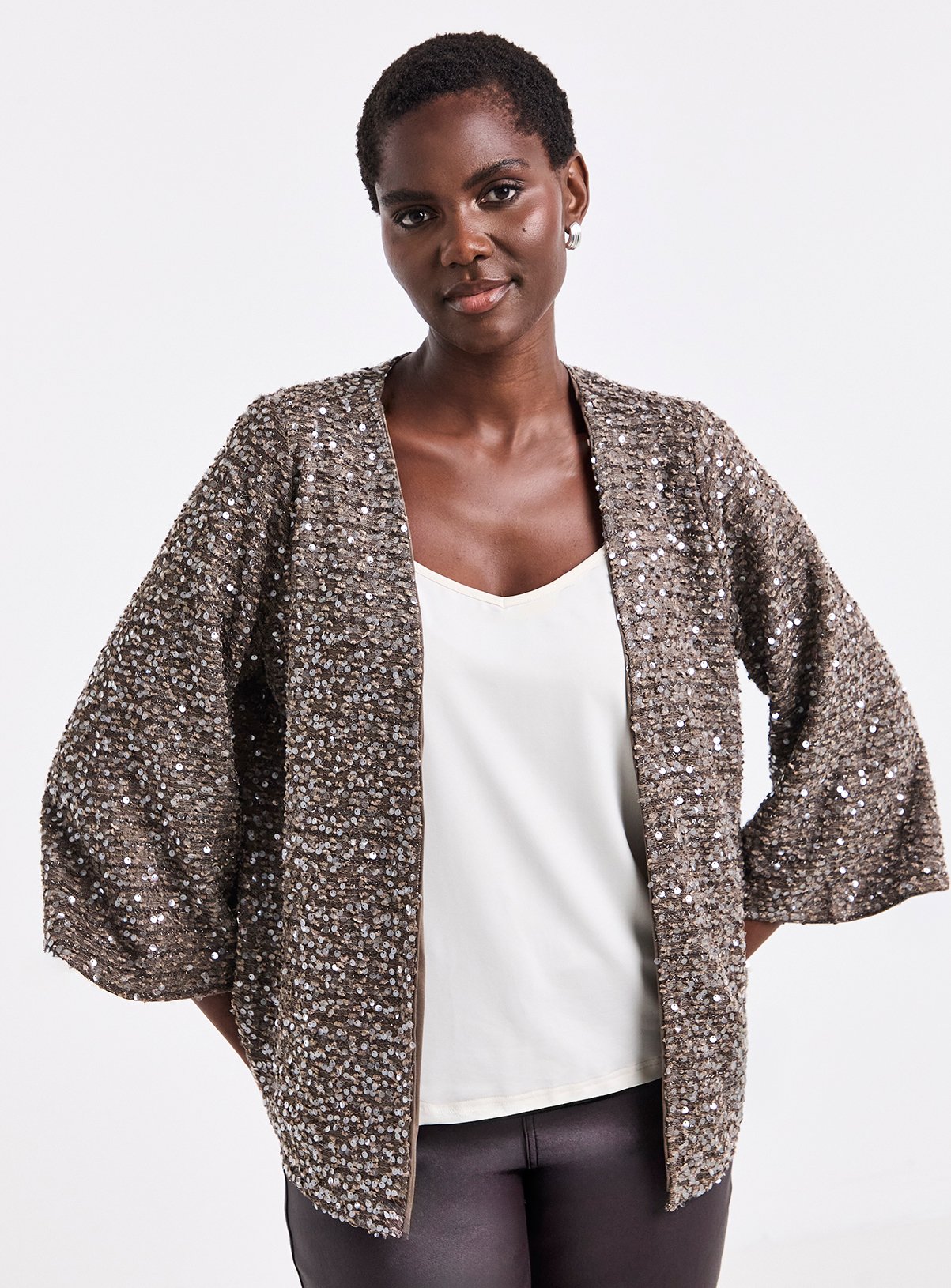 JD WILLIAMS Sequin Kimono Cardigan 10 - Image 1 thumbnail