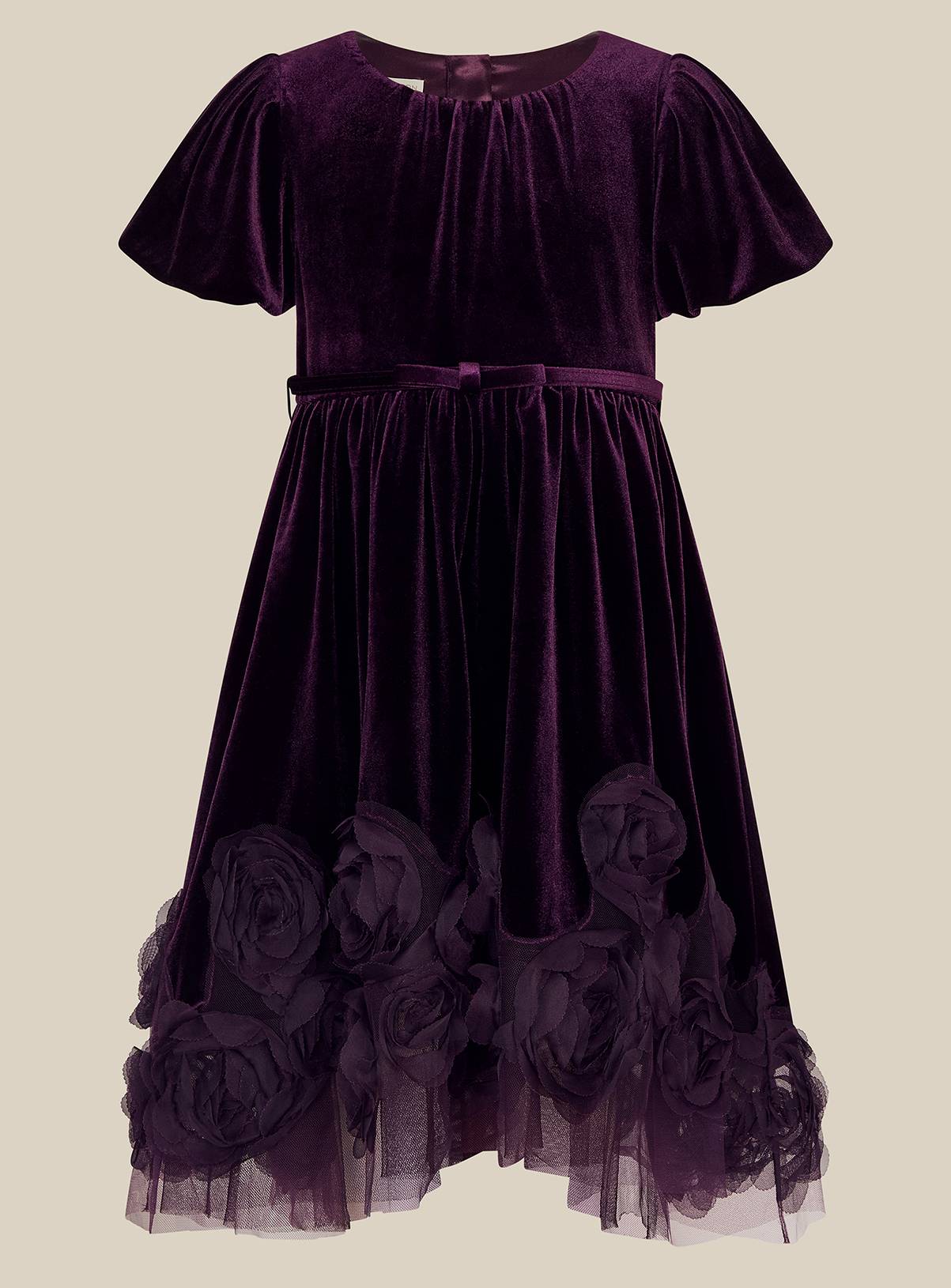 MONSOON Adelyn Floral Appliqué Velvet Party Dress 12-13 years - Image 1