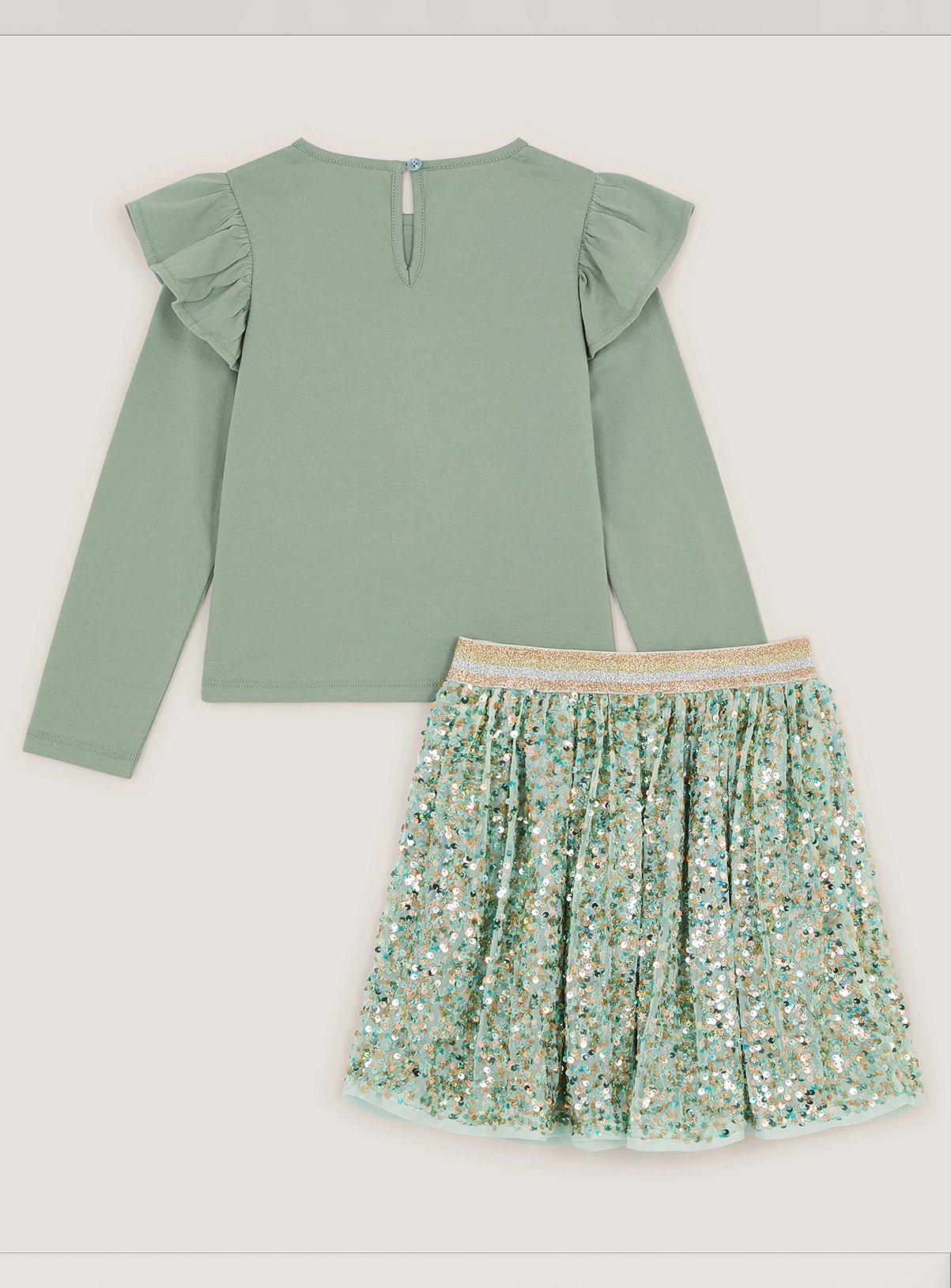 MONSOON Christmas Top & Sequin Disco Skirt Set 7-8 years - Image 2 thumbnail