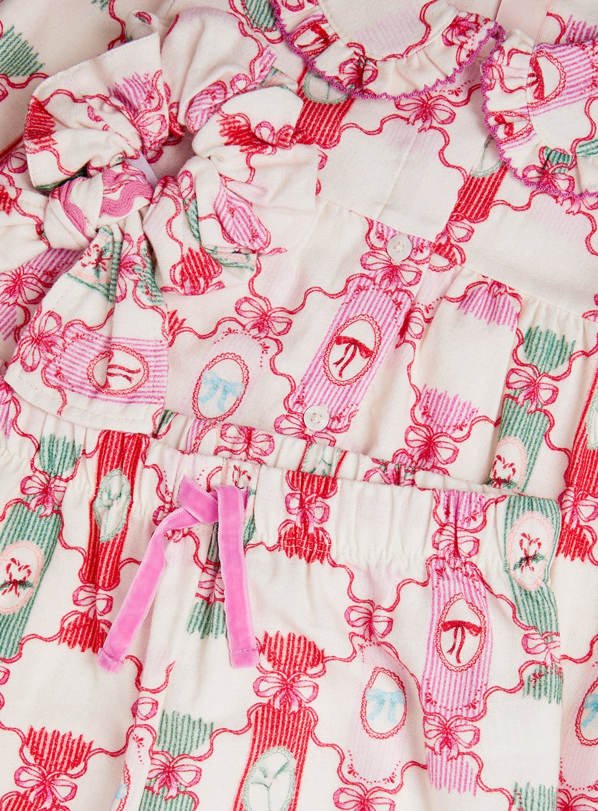 MONSOON Christmas Cracker Long Pyjamas & Hair Scrunchie Set 7-8 years - Image 4 thumbnail