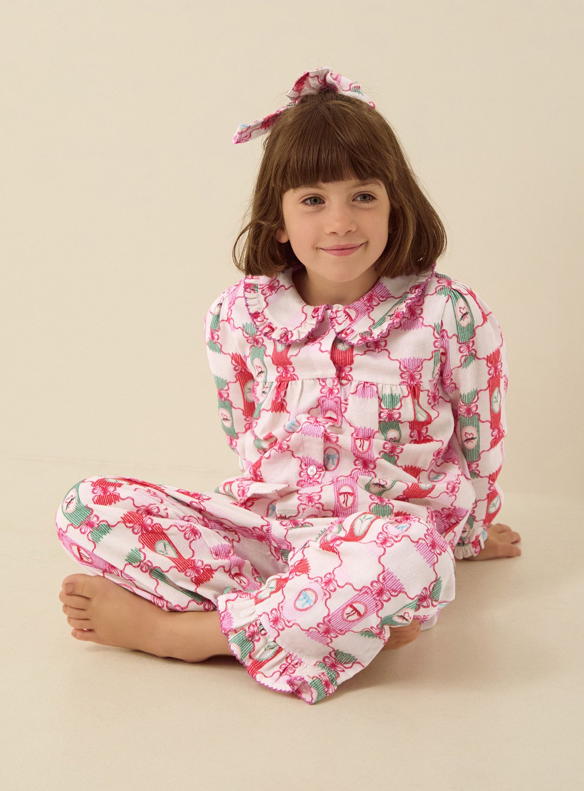 MONSOON Christmas Cracker Long Pyjamas & Hair Scrunchie Set 7-8 years - Image 5 thumbnail