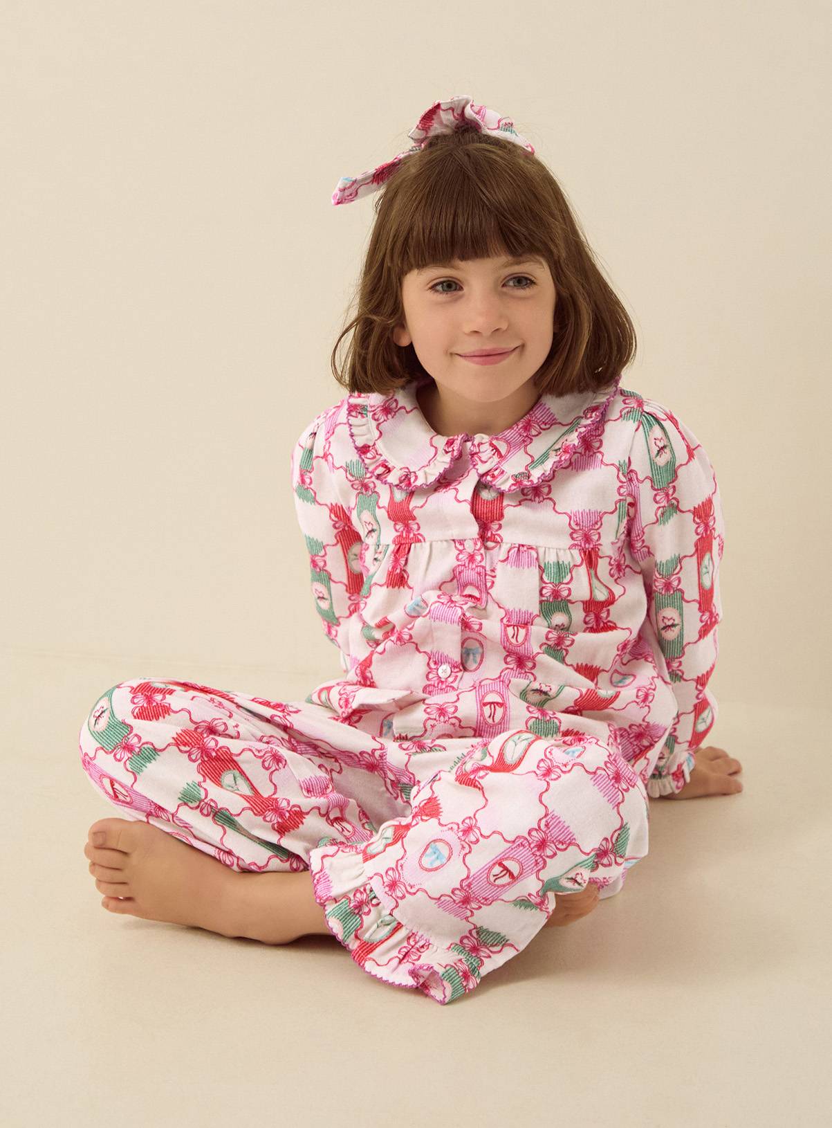 MONSOON Christmas Cracker Long Pyjamas & Hair Scrunchie Set 7-8 years - Image 5