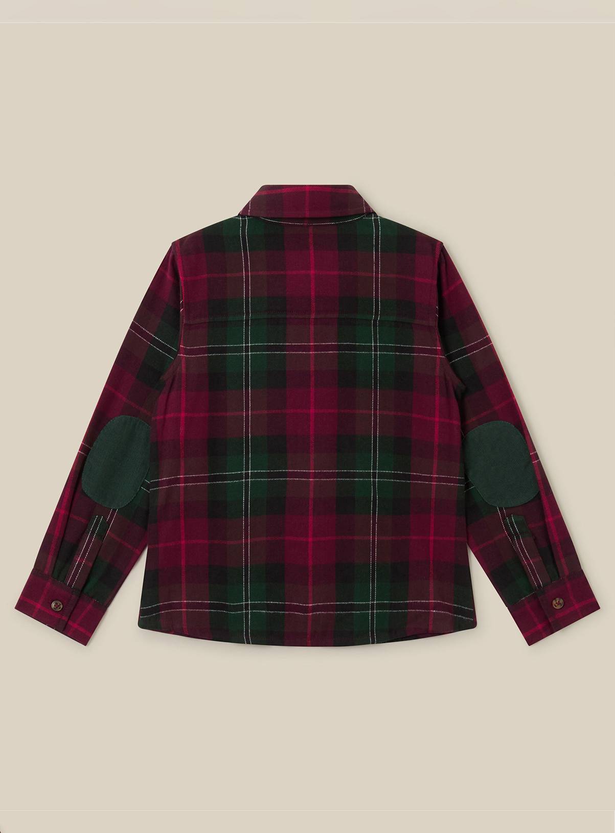 MONSOON Check Print Cotton Christmas Shirt 3-4 Years - Image 2