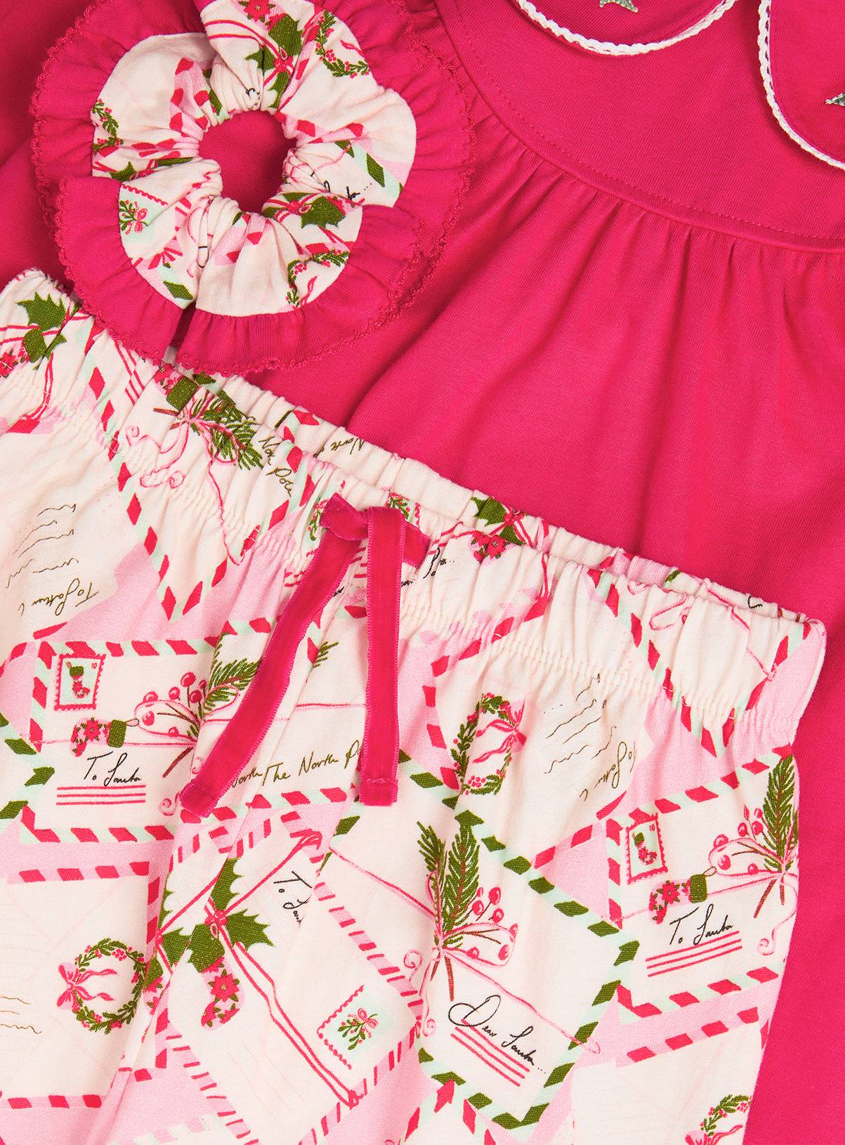MONSOON Christmas Letter Long Pyjamas & Hair Scrunchie Set 7-8 years - Image 4