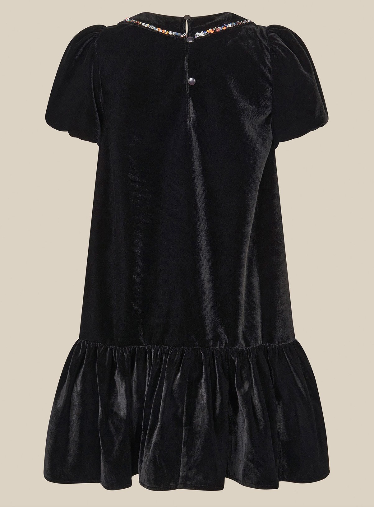 MONSOON Mara Sequin Bow Velvet Swing Dress 4 years - Image 2 thumbnail