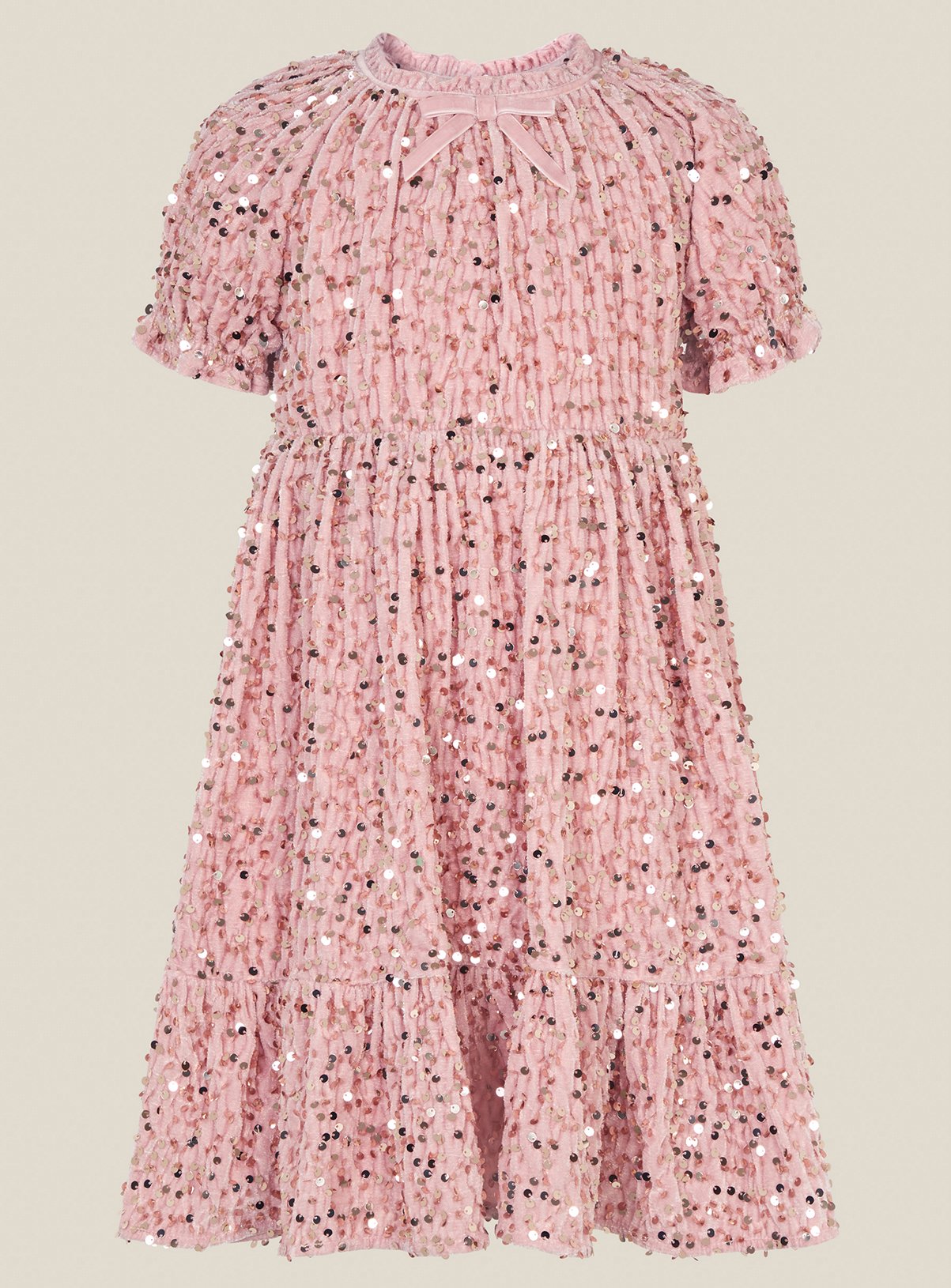 MONSOON Fenella Sequin Velvet Party Dress 3 years - Image 2 thumbnail