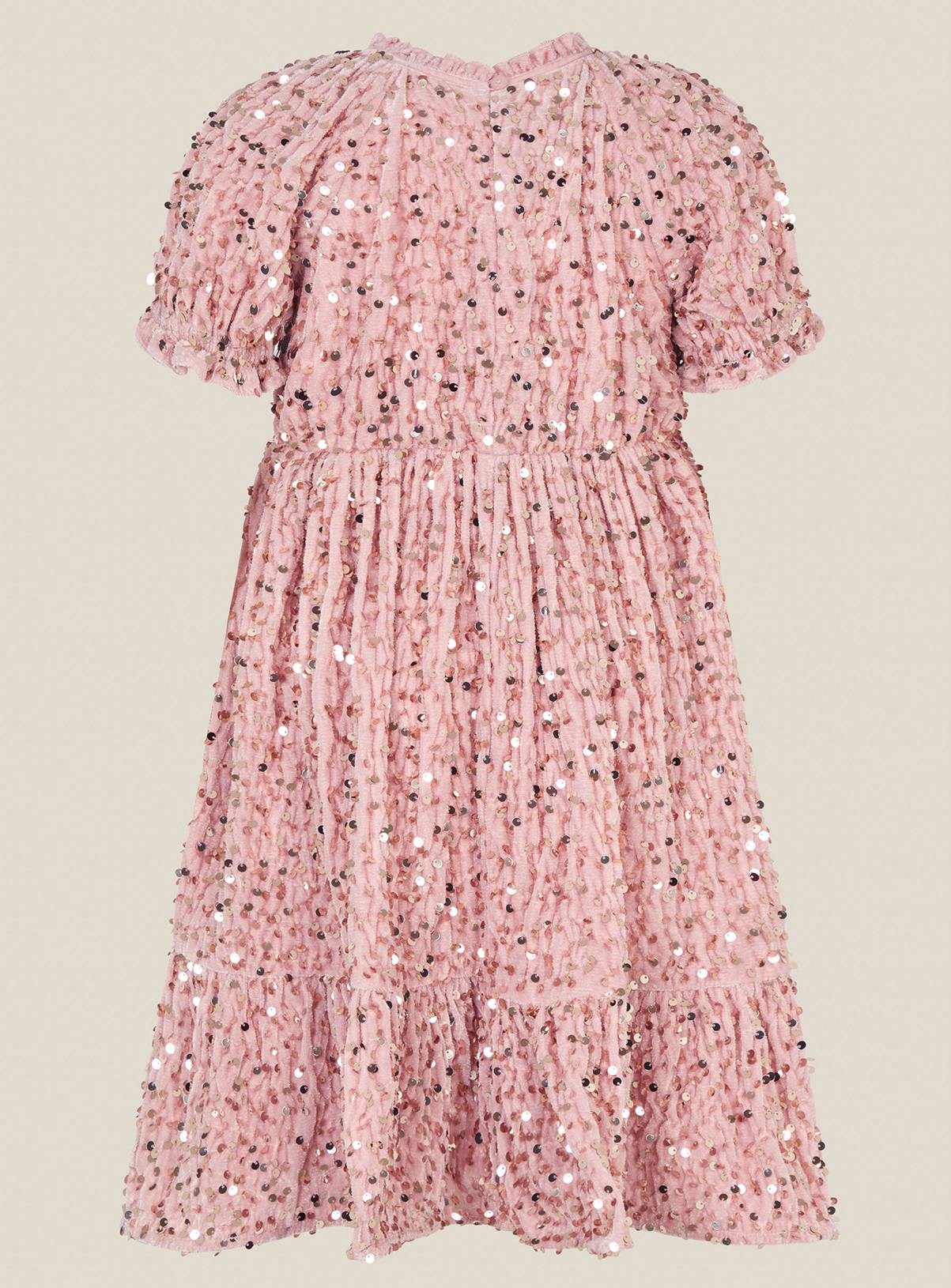 MONSOON Fenella Sequin Velvet Party Dress 3 years - Image 3