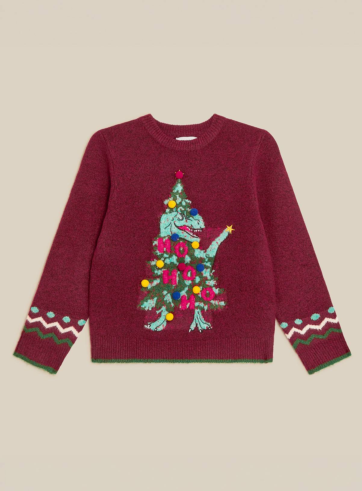 MONSOON Dino Christmas Tree Crew Neck Jumper 9-10 years - Image 1