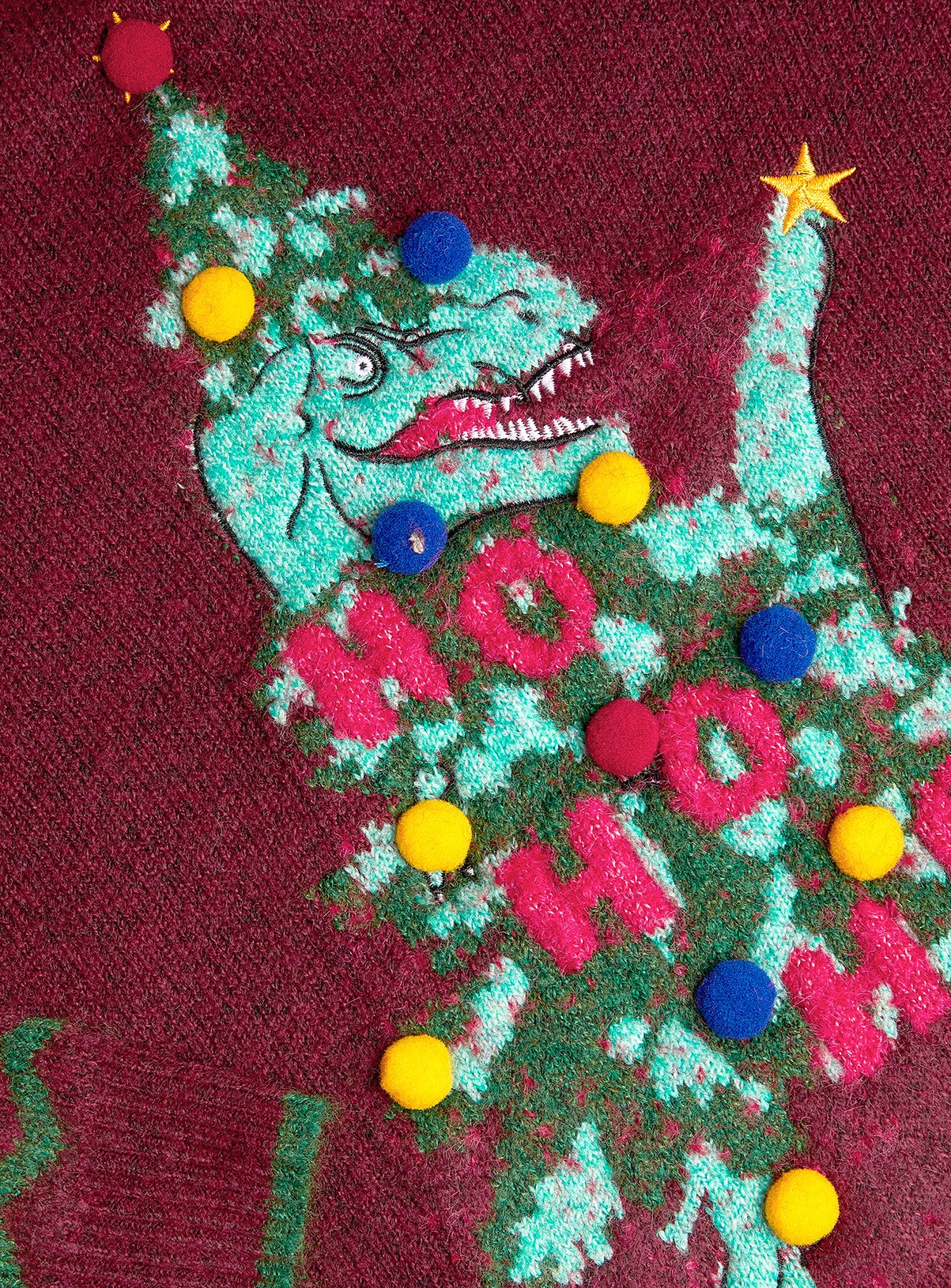 MONSOON Dino Christmas Tree Crew Neck Jumper 3-4 Years - Image 3 thumbnail