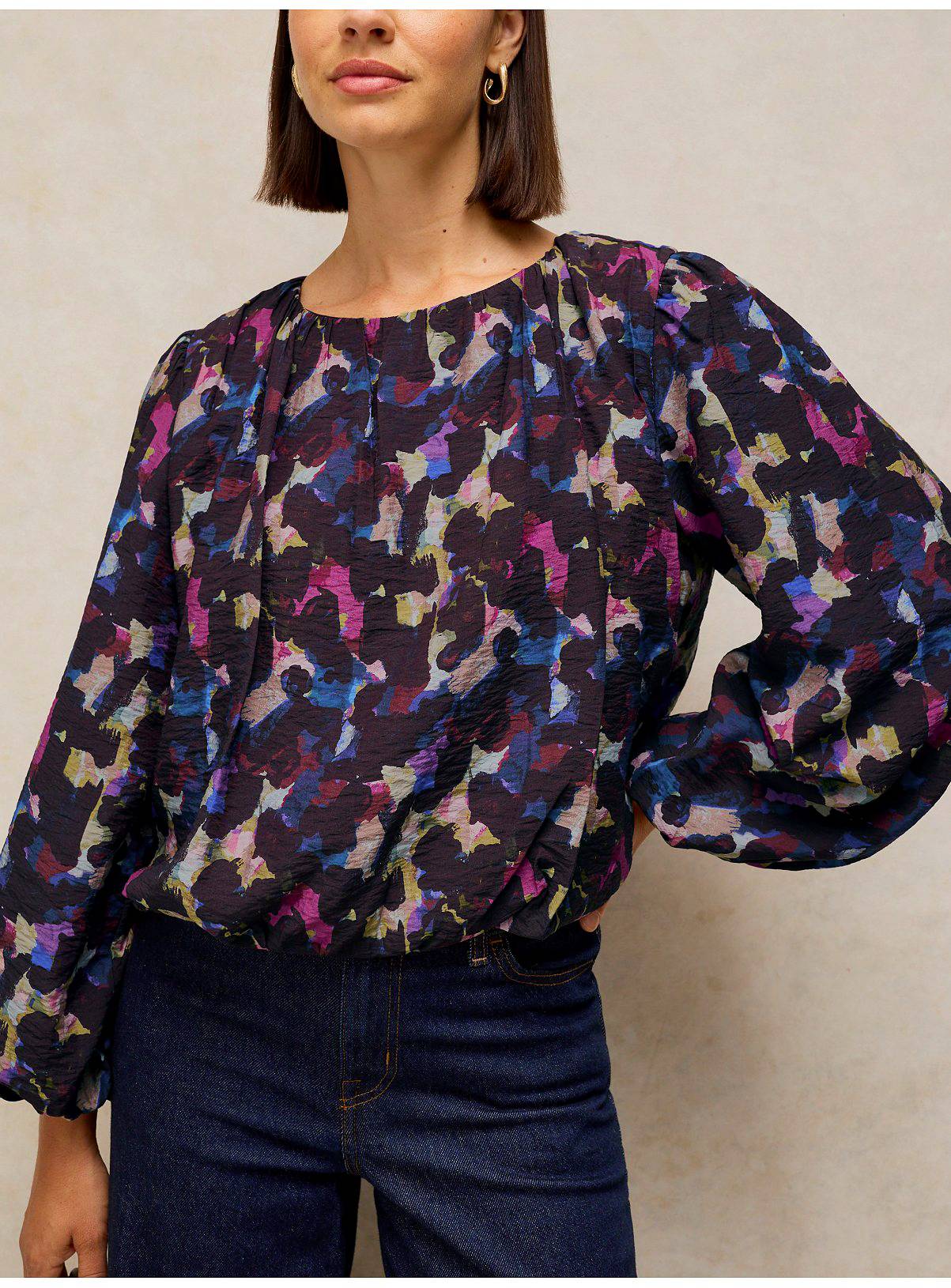 WHITE STUFF Lyra Bubble Hem Top 24 - Image 1